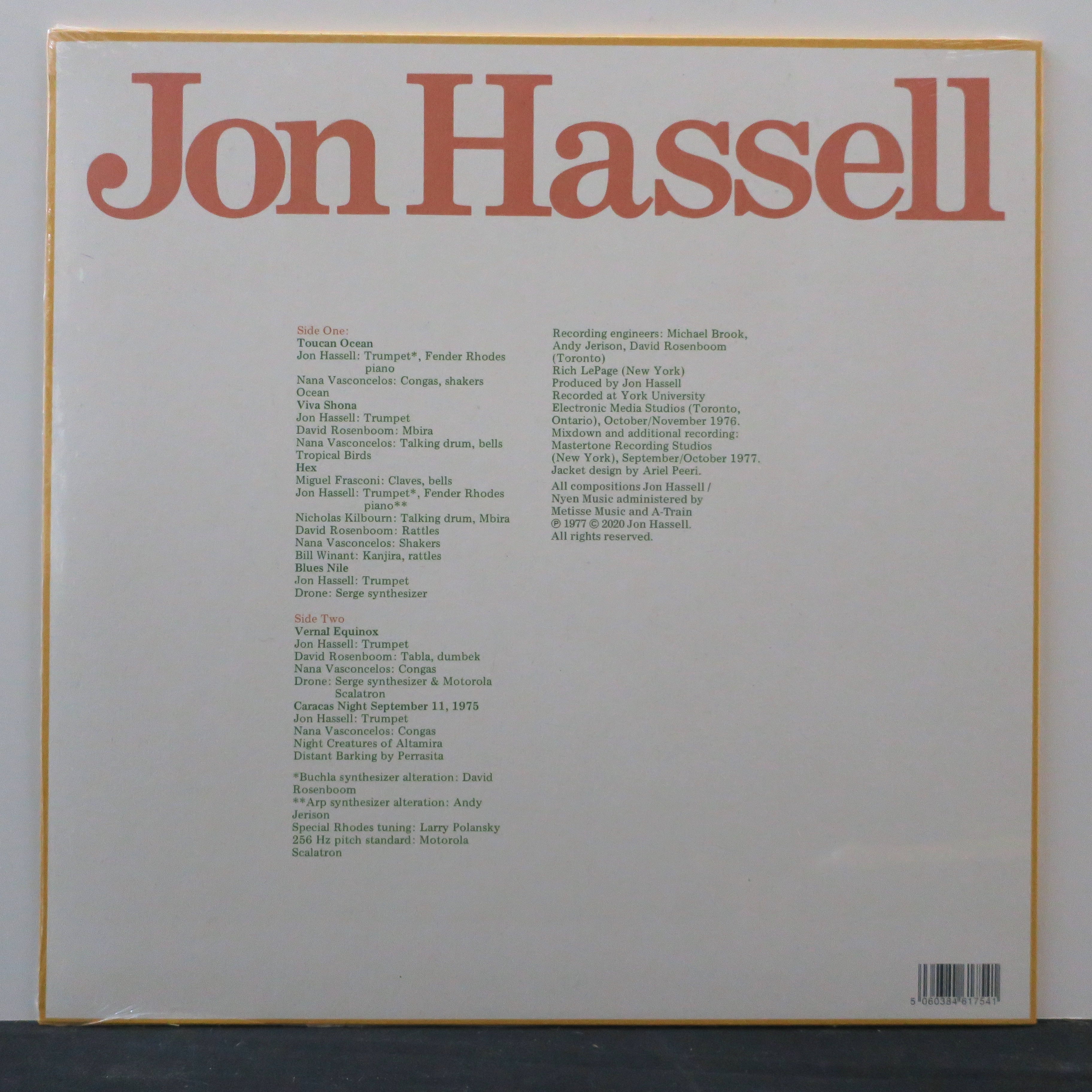 JON HASSELL 'Vernal Equinox' Remastered Vinyl LP (1978 Experimental Ambient Music) - Perfect for Audiophiles & Vinyl Collectors, Ideal for Relaxation & Meditation