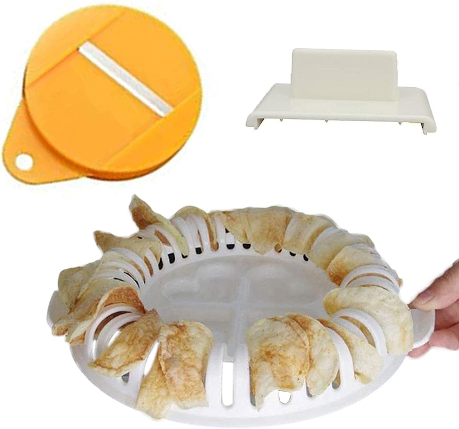 Healthy Microwave Potato Chip Maker Set - Homemade Potato & Vegetable Crisps Tray for Quick Snacks - Perfect for Keto, Vegan & Gluten-Free Diets - Great for Parties, Movie Nights & Healthy Snacking