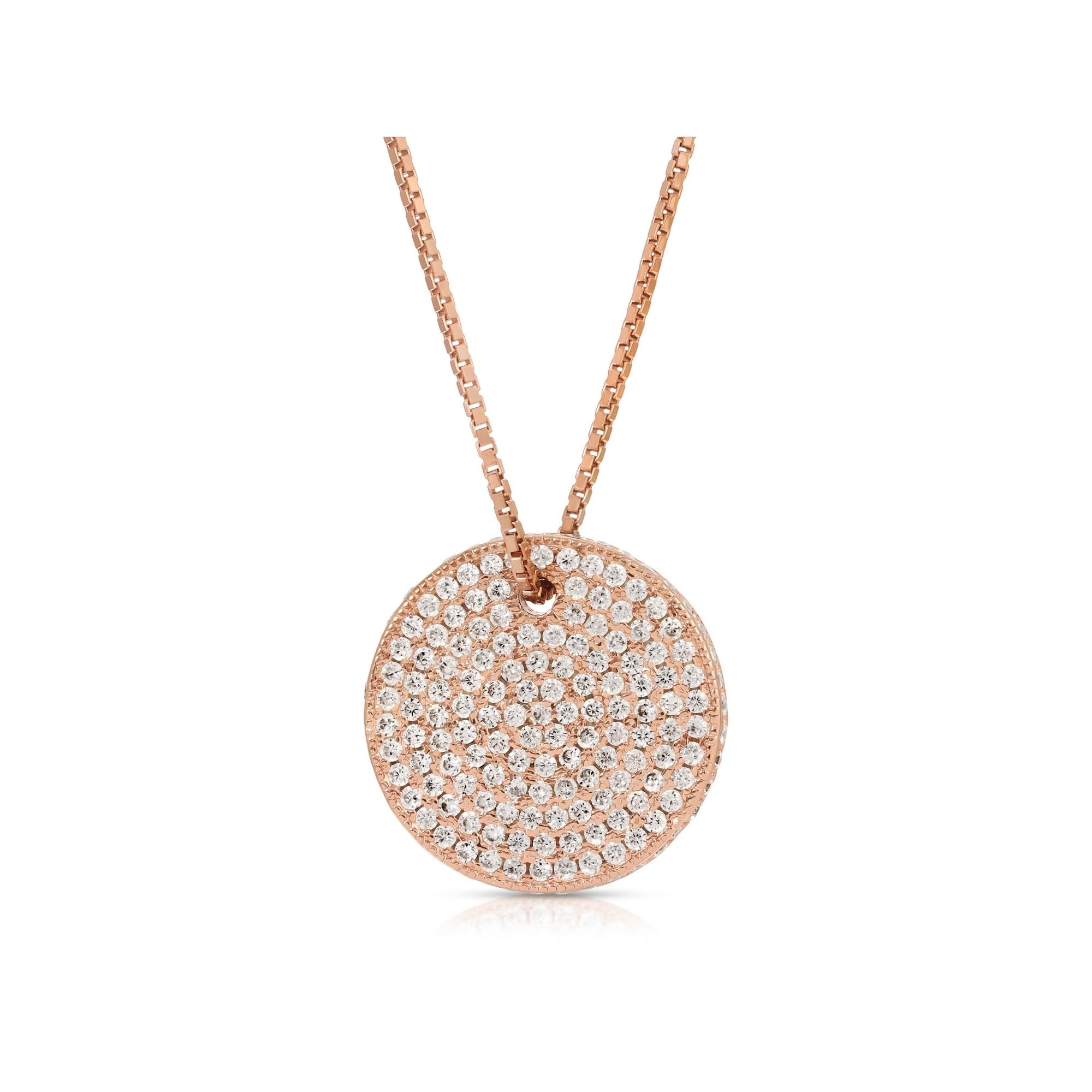 Reversible Rose Gold Necklace for Women - Elegant 18K Gold Plated Pendant Jewelry - Perfect for Parties, Weddings & Everyday Wear