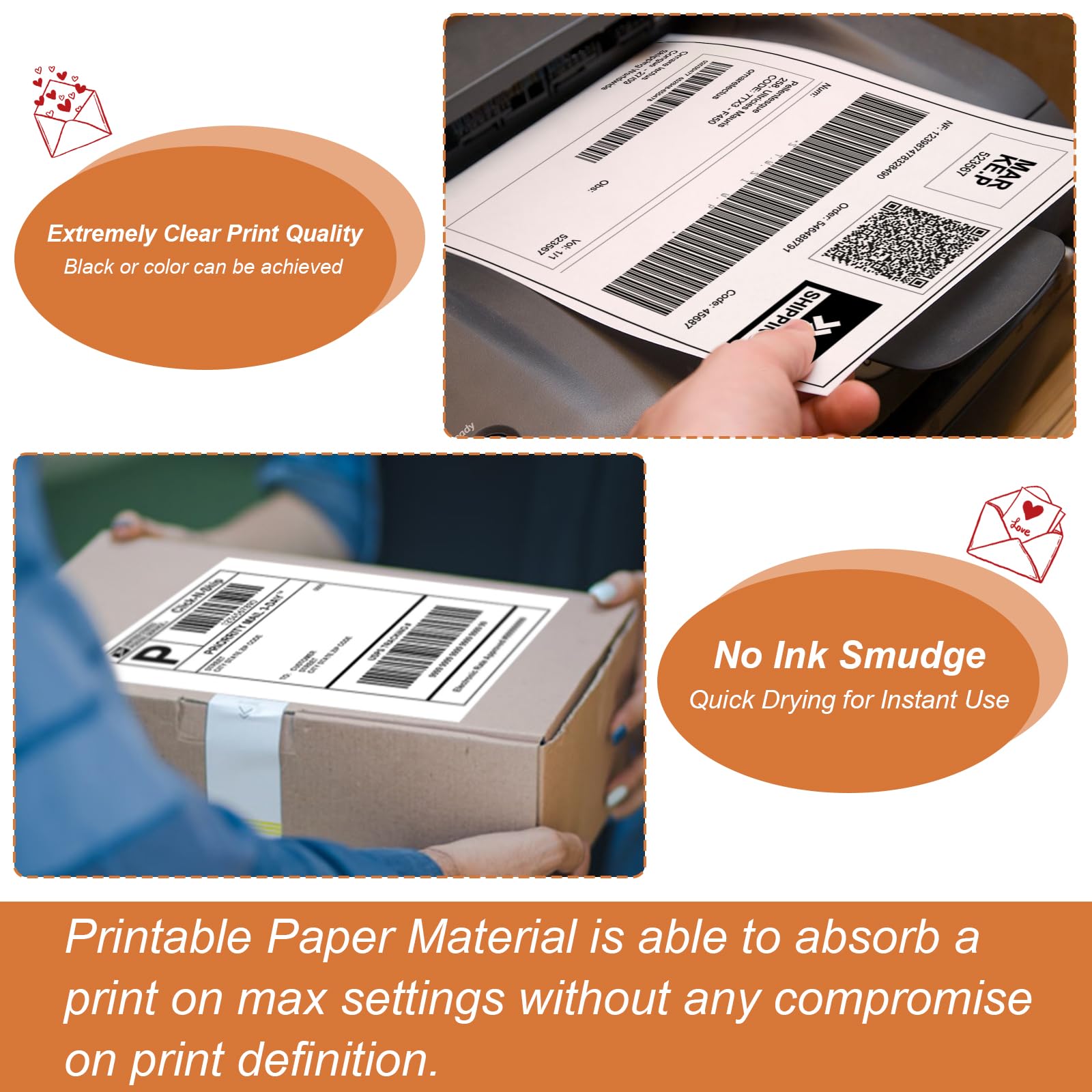 50 Sheets Printable Sticker Paper for Inkjet & Laser Printers - 8.5