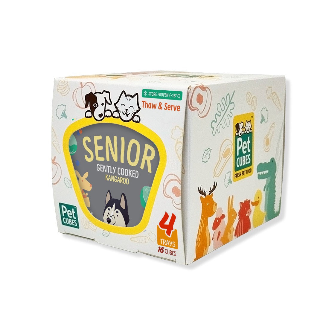 Premium Frozen Fresh Human-Grade Kangaroo Dog Food for Senior Dogs - Grain-Free, High-Protein, Gently Cooked - Ideal for Sensitive Stomachs & Joint Health