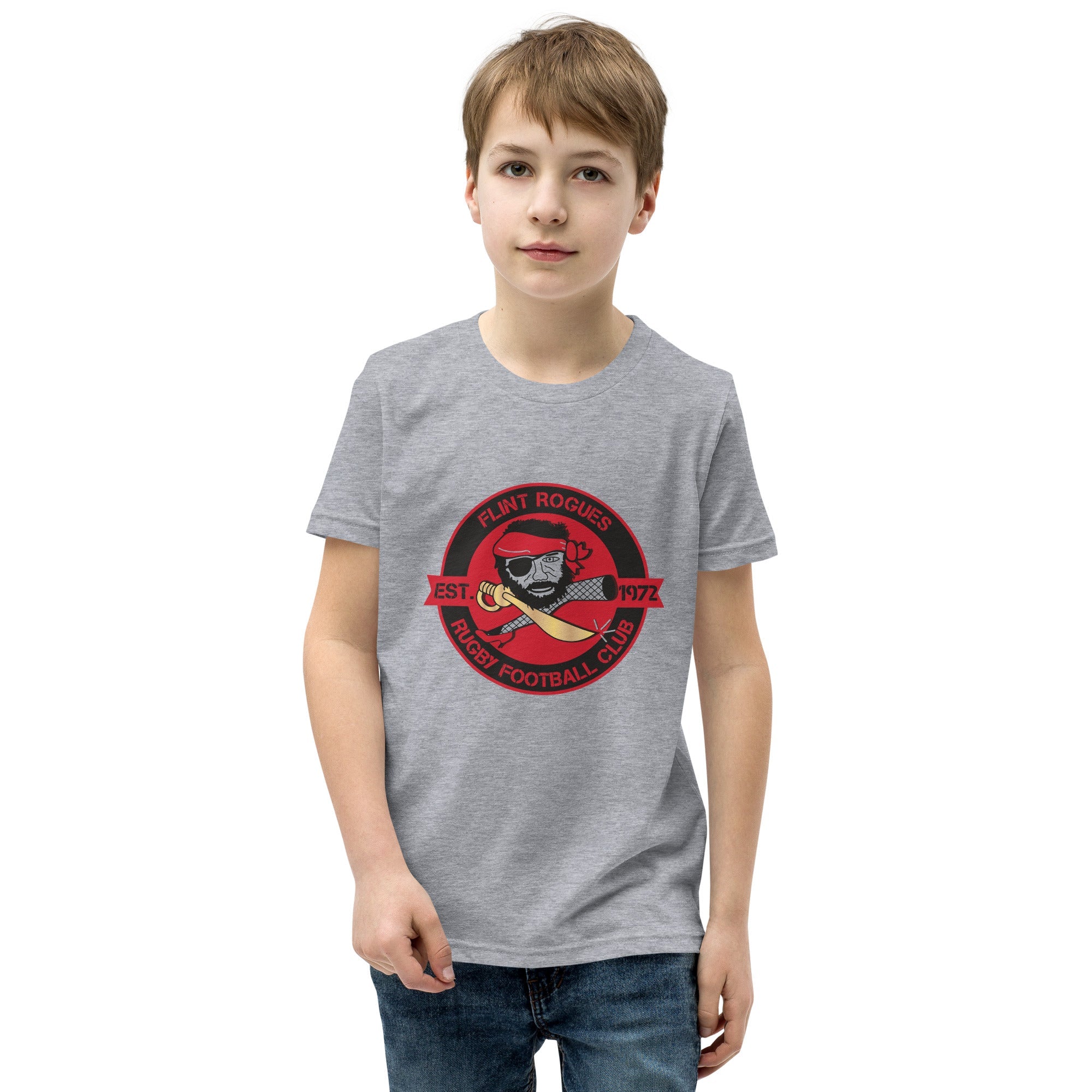 Flint Rogues RFC Youth Social Tee - Comfortable Cotton T-Shirt for Kids & Teens - Perfect for School, Sports & Casual Wear