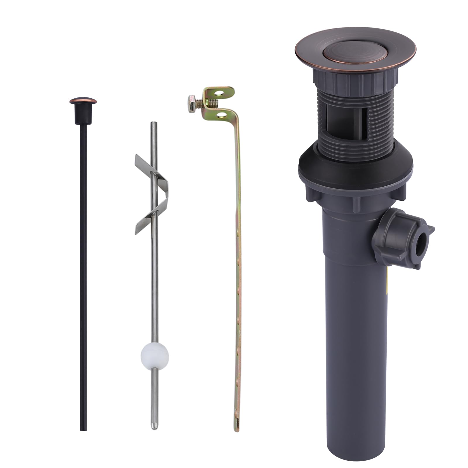 ARCORA Oil Rubbed Bronze Bathroom Sink Drain with Lift Rod & Overflow - Premium Vessel Sink Drain Stopper for Modern Bathroom & Vanity Upgrades