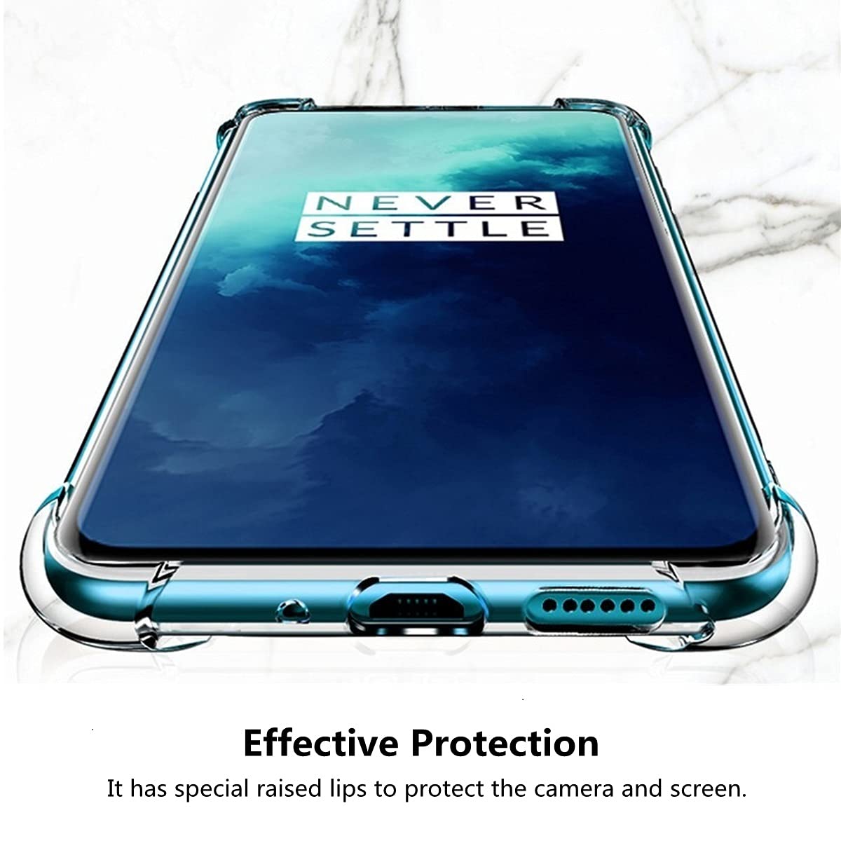 OnePlus 7T Pro Case Clear - Shockproof Protective Phone Cover with Soft TPU & Slim Design | Perfect for Everyday Protection & Drop Defense