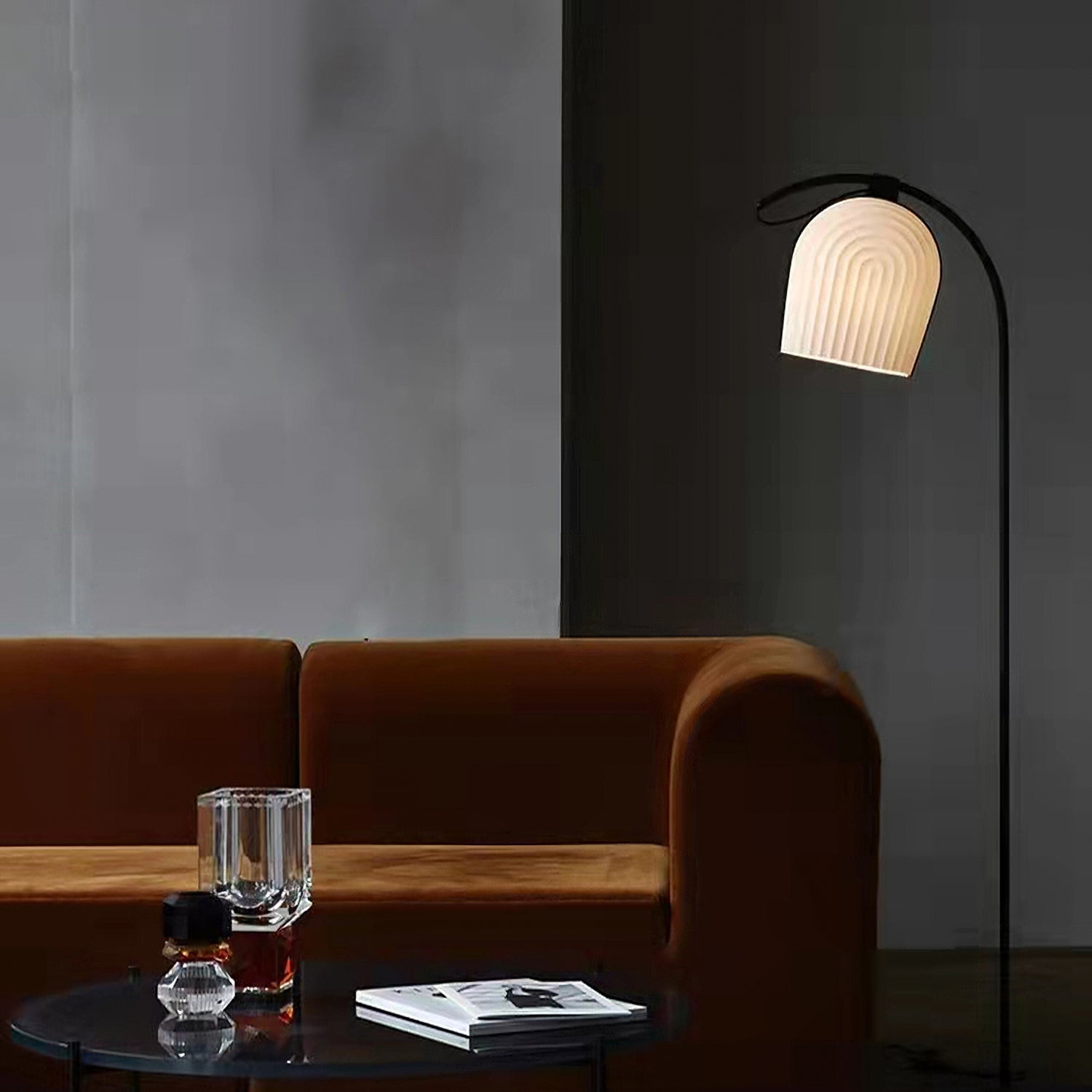 Modern Arc Floor Lamp for Living Room - Adjustable LED Standing Light with Remote Control, Perfect for Reading, Lounge & Bedroom Decor
