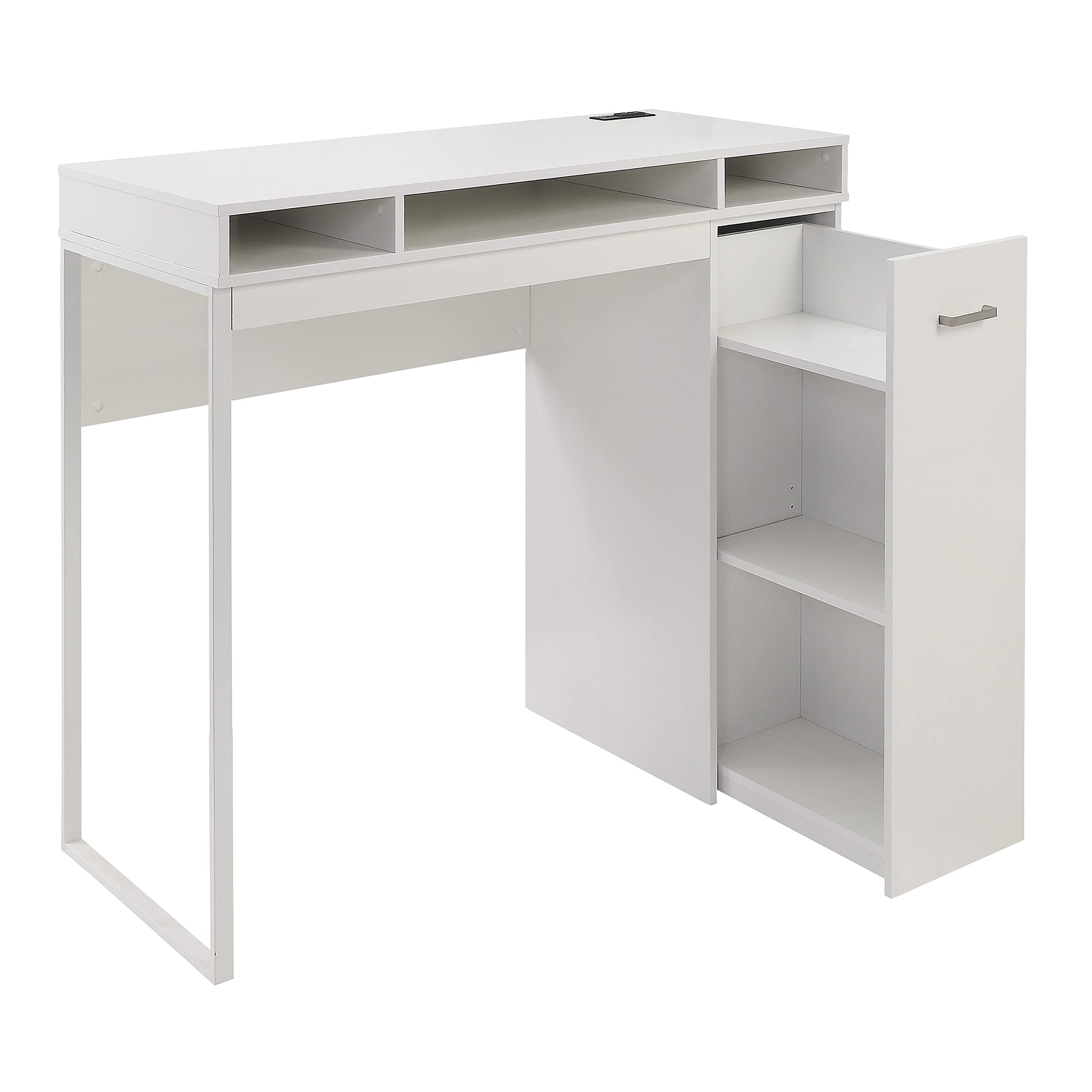 White Ravel Desk with Storage - Home Office & Study Furniture