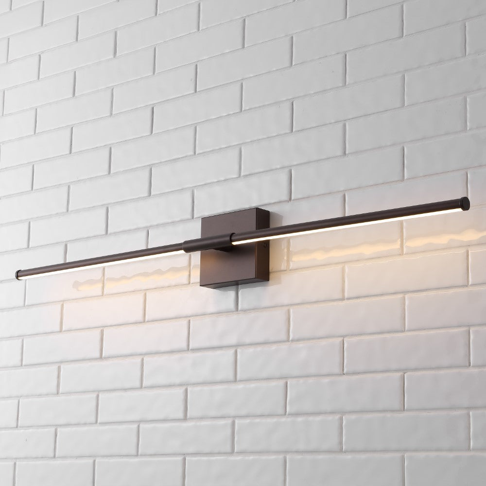 Modern Minimalist Dimmable LED Wall Sconce - 32 Inch Integrated Metal Light Fixture for Bedroom, Living Room & Hallway Lighting