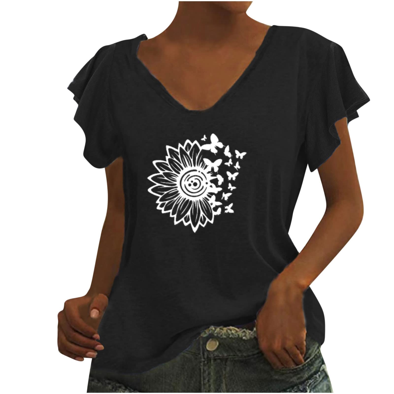 Women's Summer Tunic Tops - Short Sleeve Casual Blouse Shirt for Ladies | Perfect for Beach, Vacation & Everyday Wear