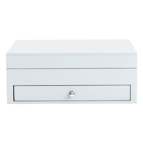 Reed & Barton Pearl White High-Gloss Jewelry Box - Elegant Storage for Rings, Necklaces & Earrings - Perfect Gift for Women, Brides & Jewelry Lovers