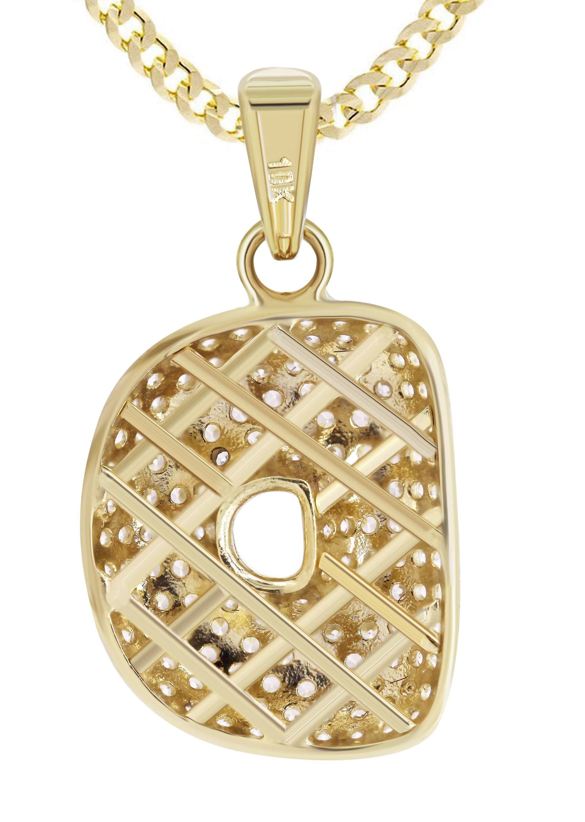 10K Yellow Gold Bubble Letter D CZ Necklace for Women - 4.6 Grams Dainty Initial Pendant Jewelry - Perfect for Birthday, Anniversary & Valentine's Day Gifts