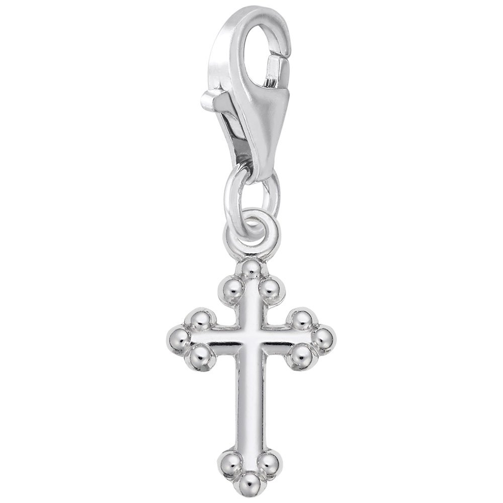 Cross Charm with Lobster Claw Clasp - Silver Religious Pendant for Bracelets & Necklaces - Perfect for Gifts, Jewelry Making, and Everyday Wear