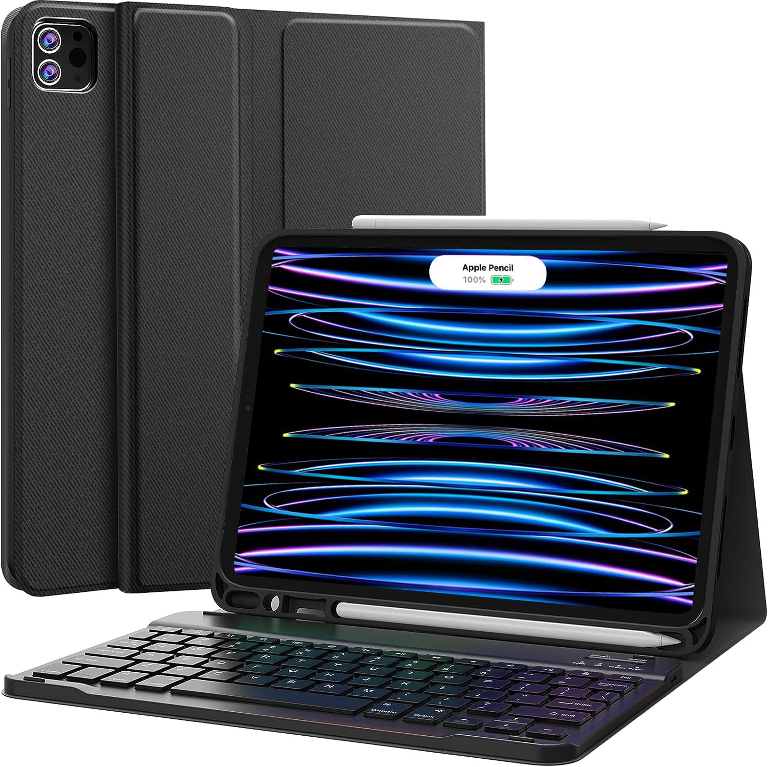 CHESONA iPad Air 11 Inch Keyboard Case with Rechargeable Wireless Keyboard for iPad Pro 11 (All Generations) & iPad Air 5th/4th Gen - Detachable Design with Pencil Holder, Compatible with M3/M2 (2025/2024) - Perfect for Work, Study & Travel - Black
