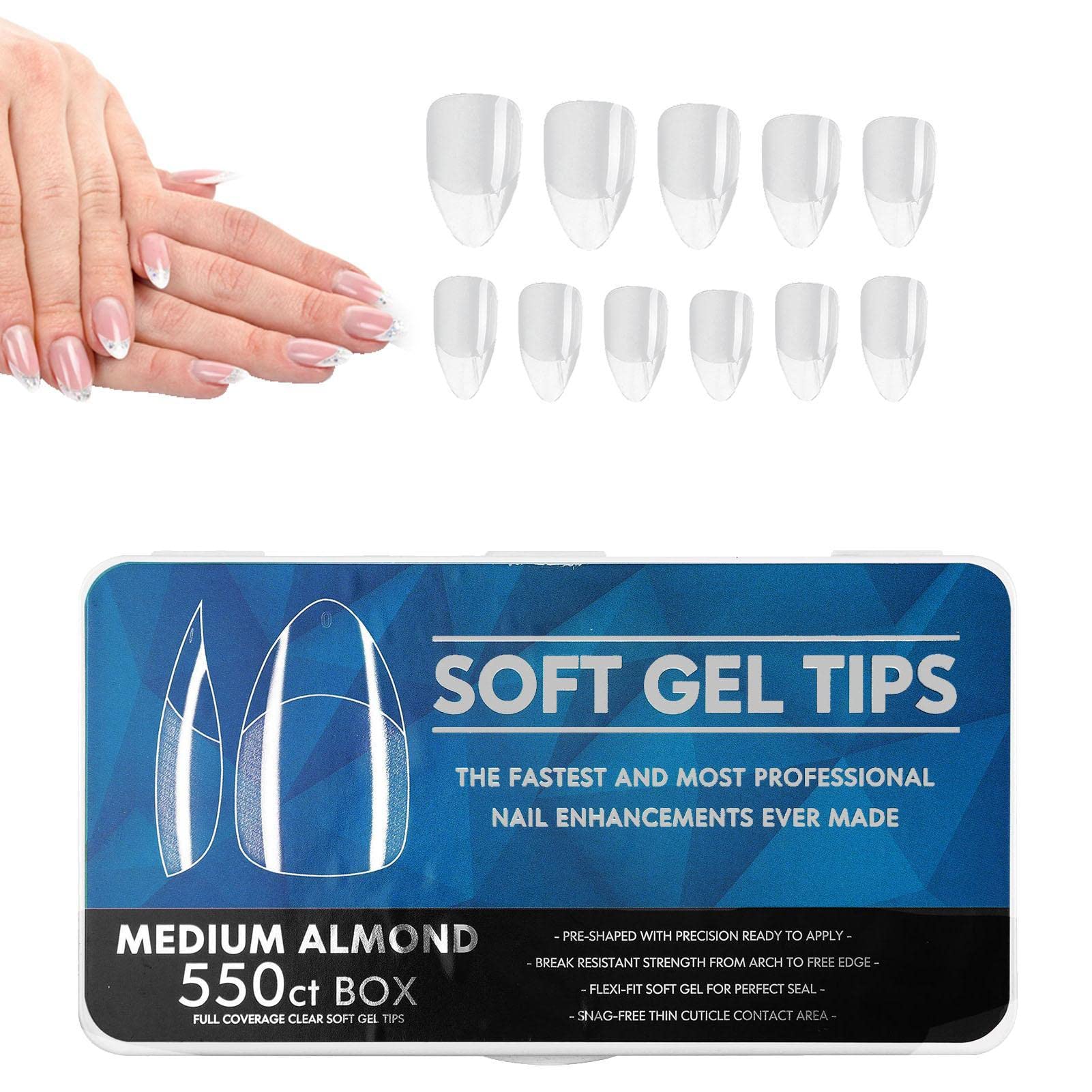 Professional Gel Nail Extension Kit for Women - Artificial Nail Tips with Pre-Buff Frosted Finish, DIY & Salon Use | Perfect for Beginners, Home Manicures & Nail Shops | Enhance Your Nail Art & Special Occasion Looks