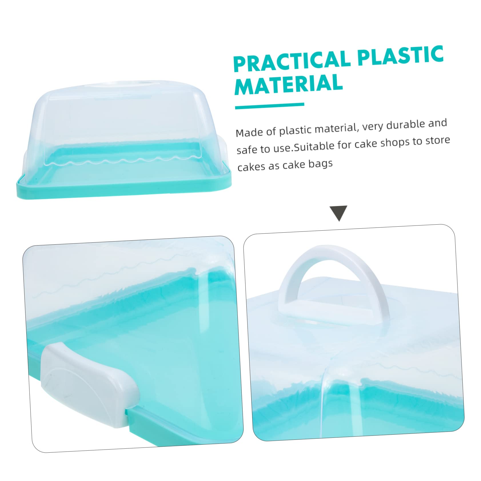 BESPORTBLE 8-Inch Blue Plastic Cake Container with Lid & Handle - Round Dome Cake Stand for Cupcakes, Pies & Desserts - Perfect for Transport, Storage & Party Display