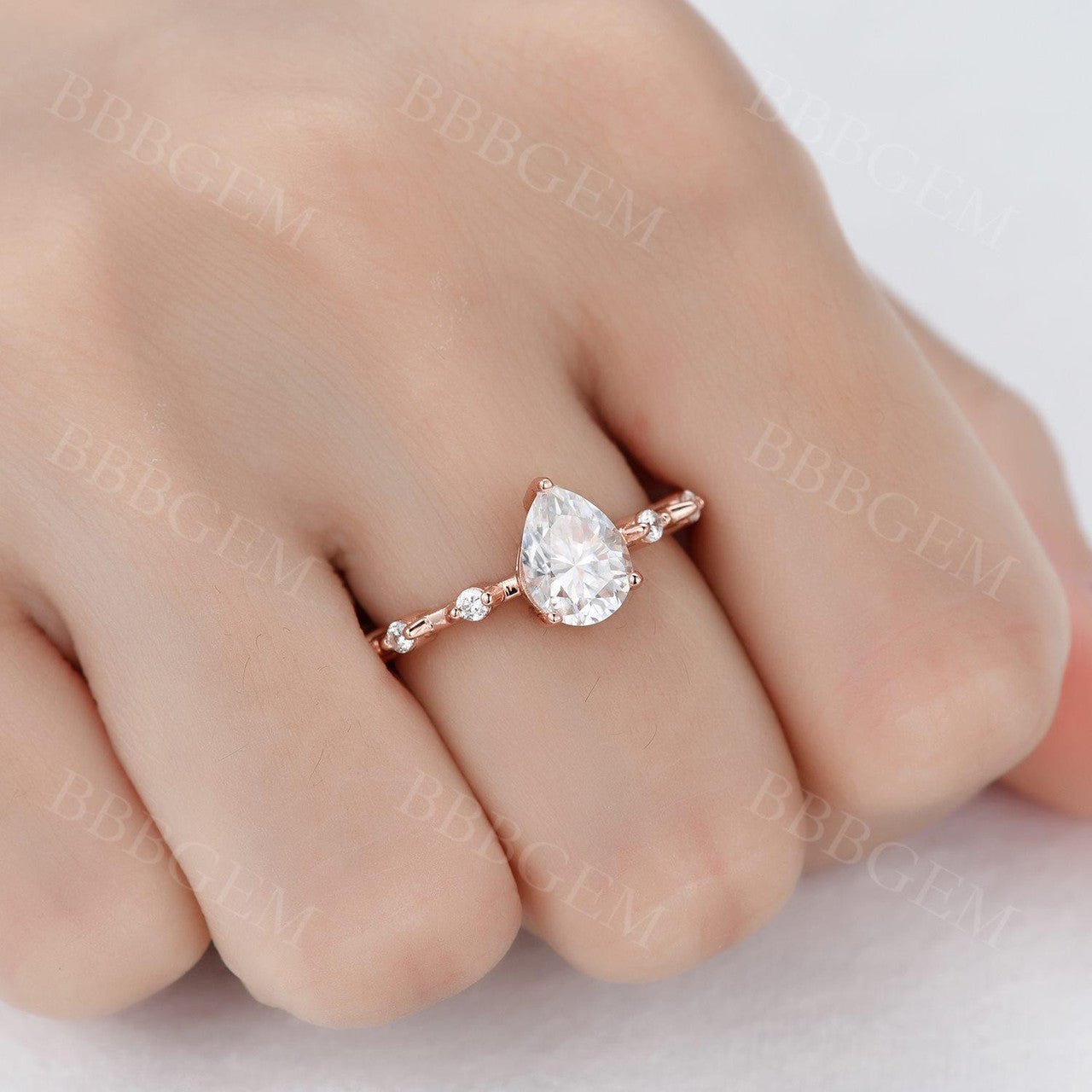 1.3CT Moissanite Engagement Ring - Rose Gold Dainty Wedding Band for Women | Elegant Proposal & Anniversary Jewelry Gift