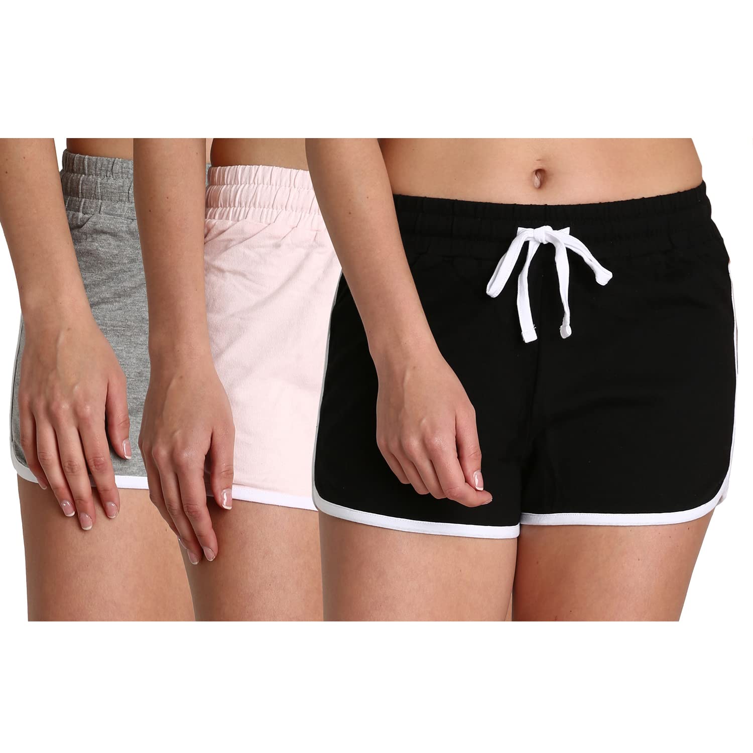 Blis 3 Pack Women's Athletic Shorts - Cotton Terry Gym Shorts with Back Pocket | Perfect for Workouts, Running & Yoga