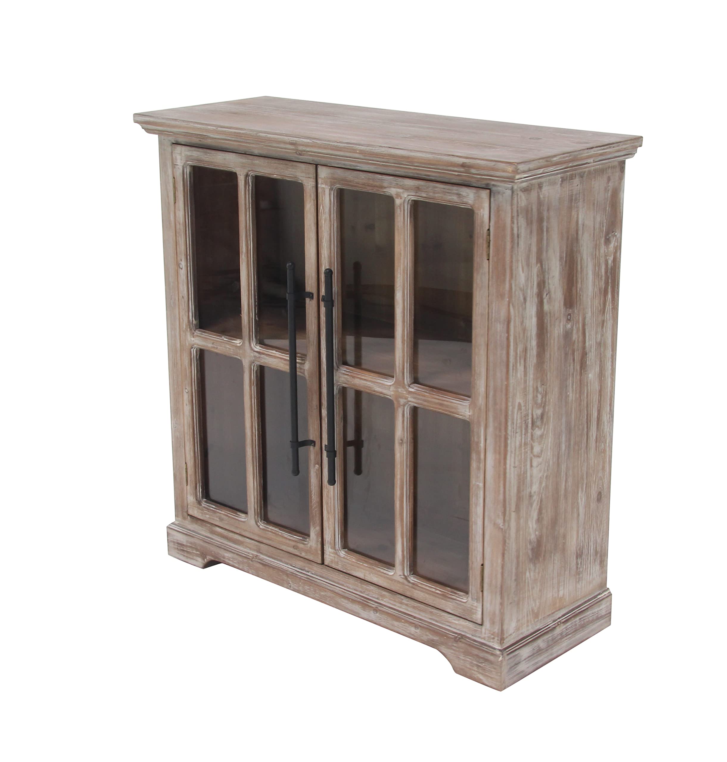 Deco 79 Wooden Accent Cabinet with Glass Front Doors - 33