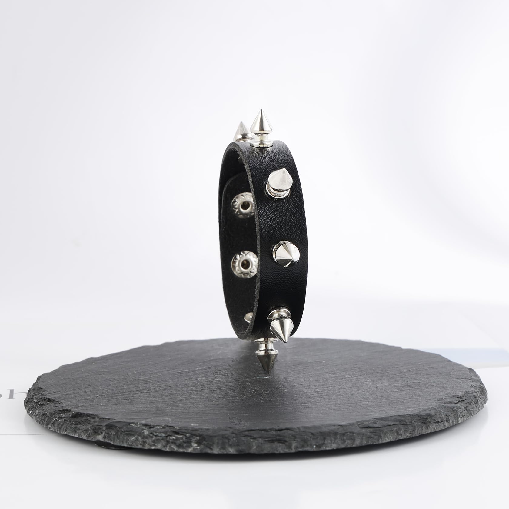 Trendy MILAKOO Punk Leather Bracelet for Men & Women - Adjustable Spiked Cuff Wristband with Rivets | Perfect for Hip Hop Fashion, Rock Concerts & Gothic Style