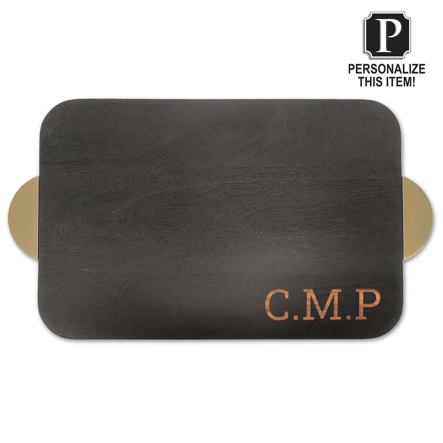 Personalized Black Acacia Wood Cutting Board & Cheese Board - 18