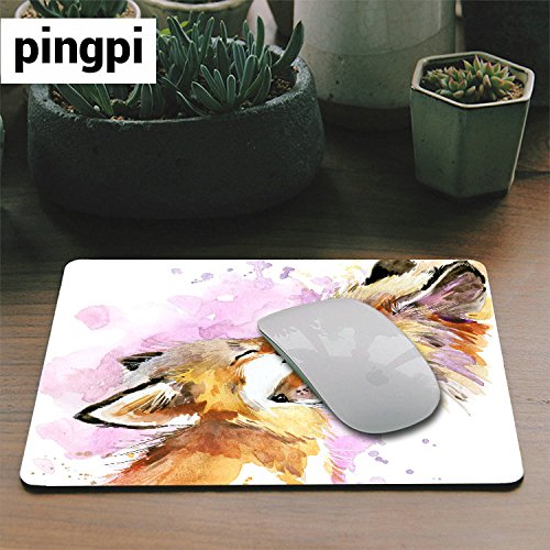 Custom Watercolor Fox & Baby Fox Non-Slip Rubber Mouse Pad - Portable Personalized Mousepad for Office, Gaming & Travel - Perfect Gift for Computer Users