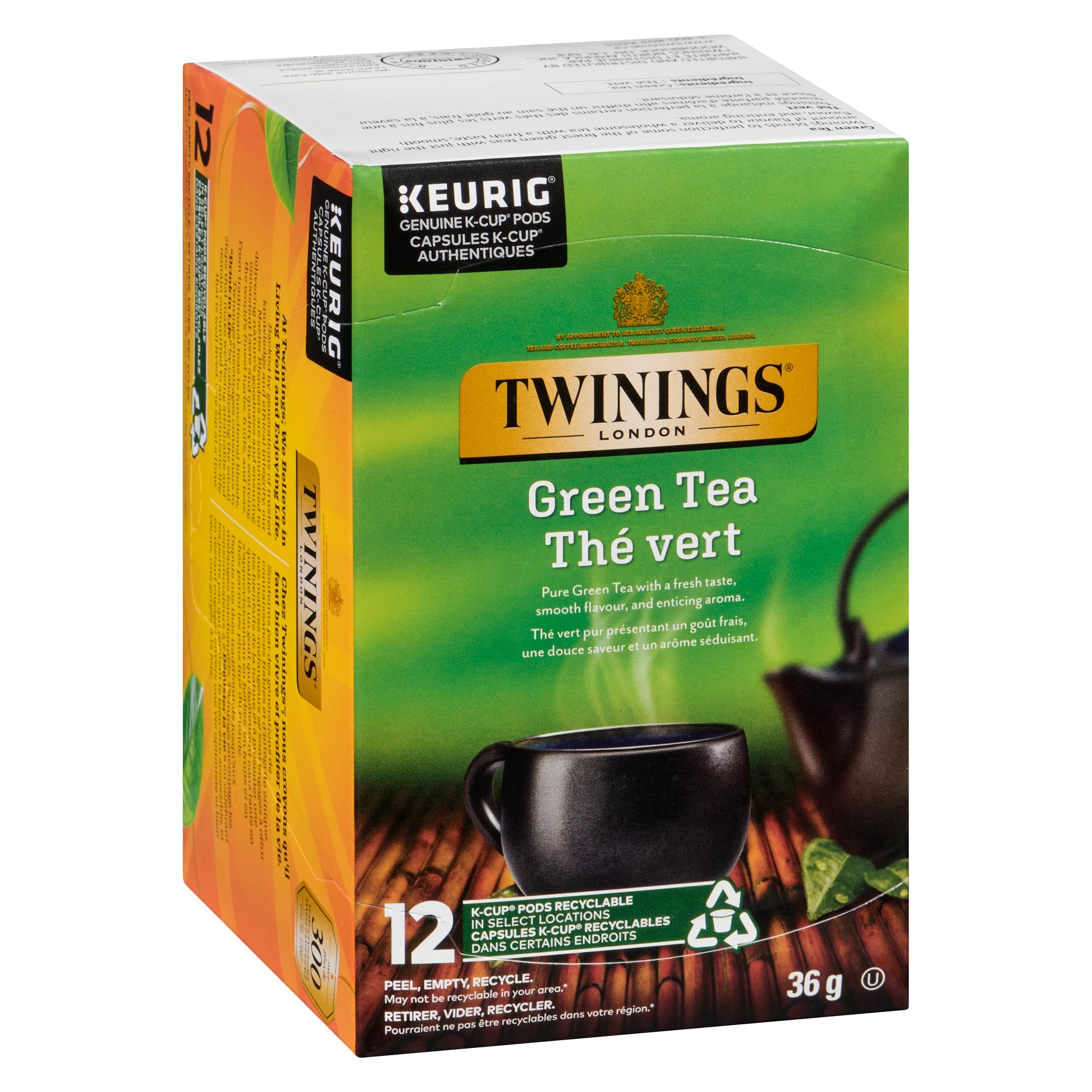 Twinings Pure Green Tea K-Cup Pods for Keurig - 48 Count (2 Packs) | Smooth Flavor, Refreshing Aroma, Caffeinated | Perfect for Morning Boost, Afternoon Relaxation & Iced Tea in Summer