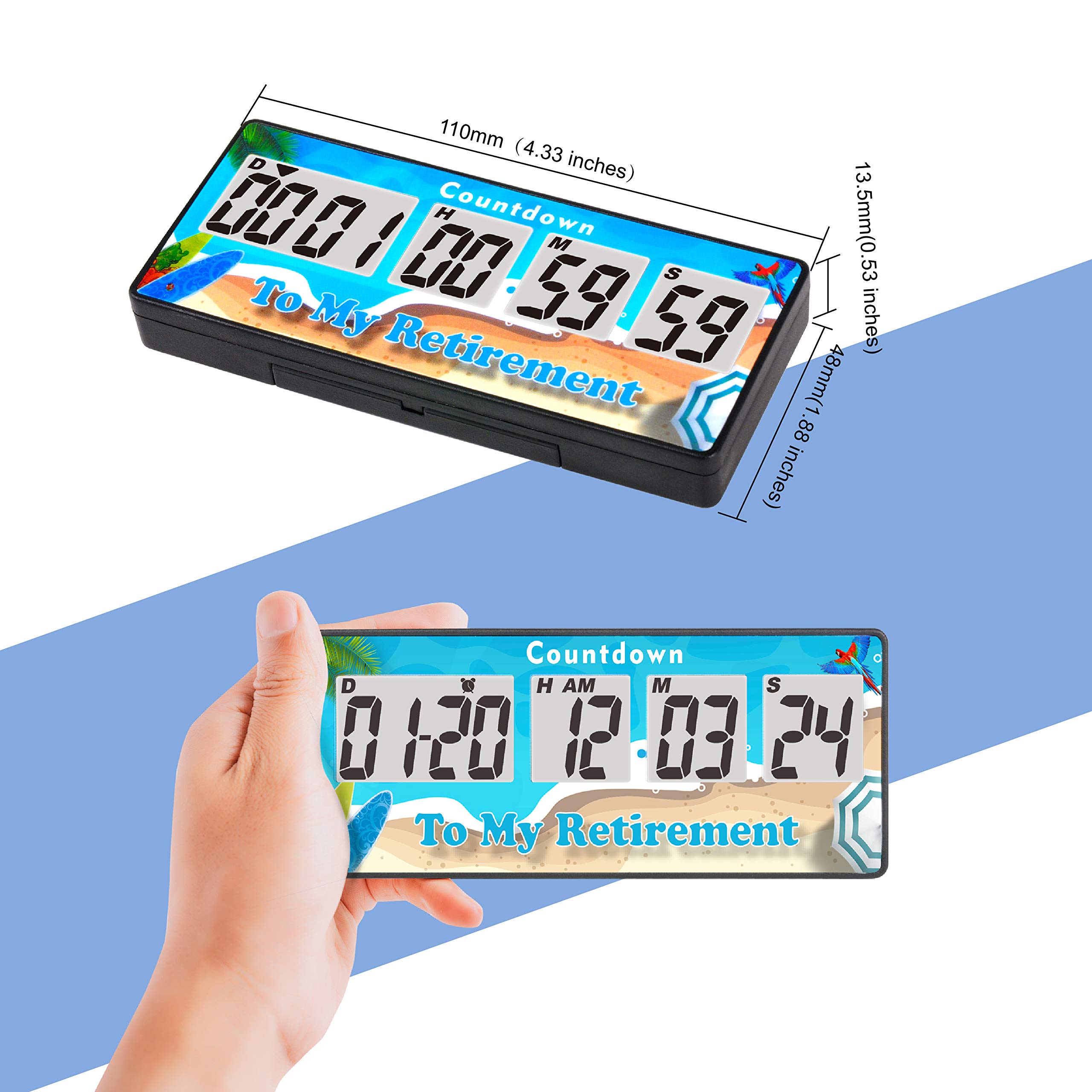9999 Days Digital Countdown Timer with Backlight Display - 12/24H Alarm Clock for Wedding, Retirement, Anniversary, Graduation & Special Events - Perfect for Home, Office & Party Decor (Blue)
