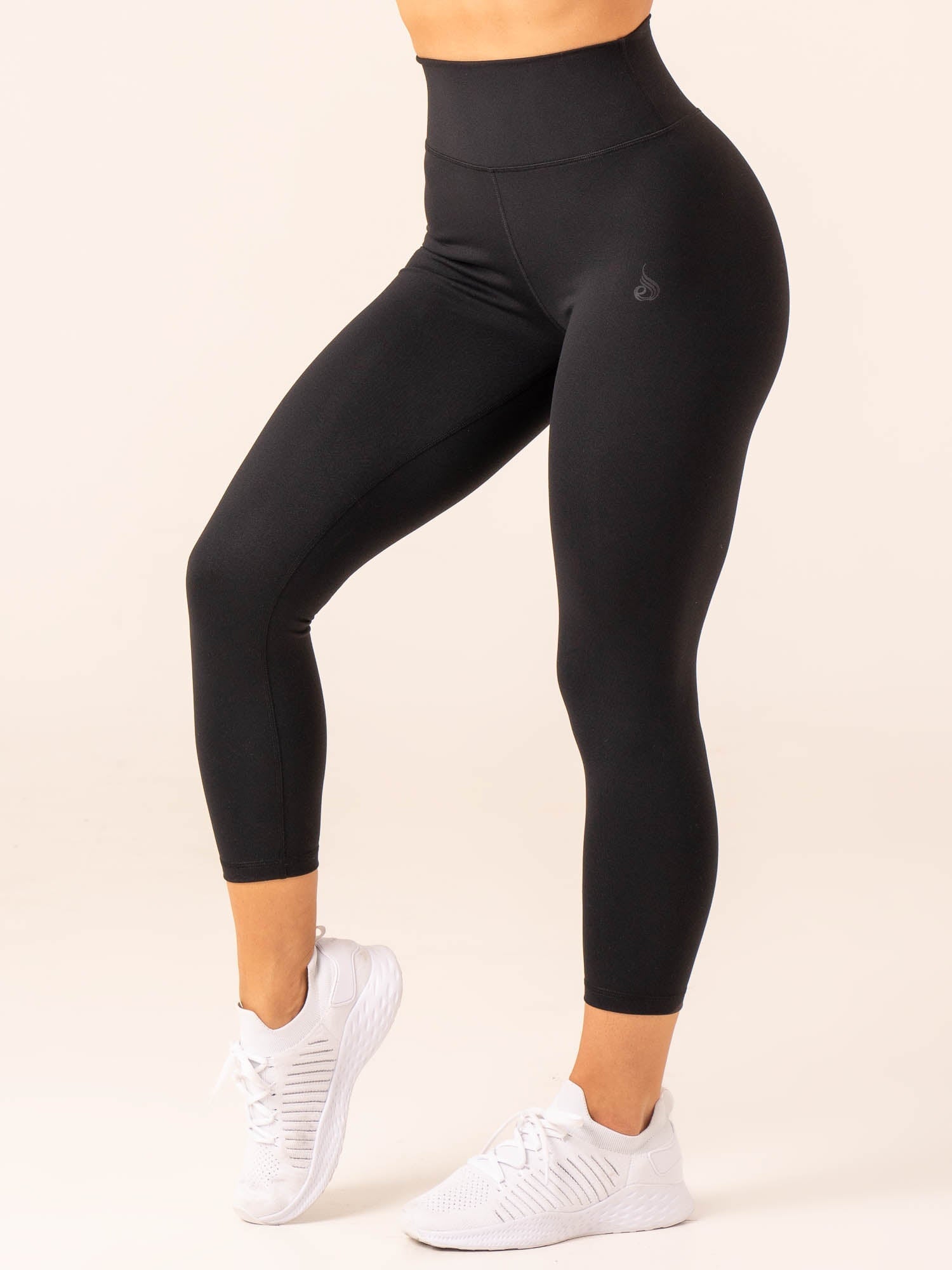 7/8 High Waisted Yoga Pants for Women - Black Workout Leggings for Running, Gym & Lounge Wear