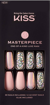 KISS MASTERPIECE Luxury Press-On Nails Set - 30 Unique Fake Nails for Women | Perfect for Parties, Weddings & Special Occasions
