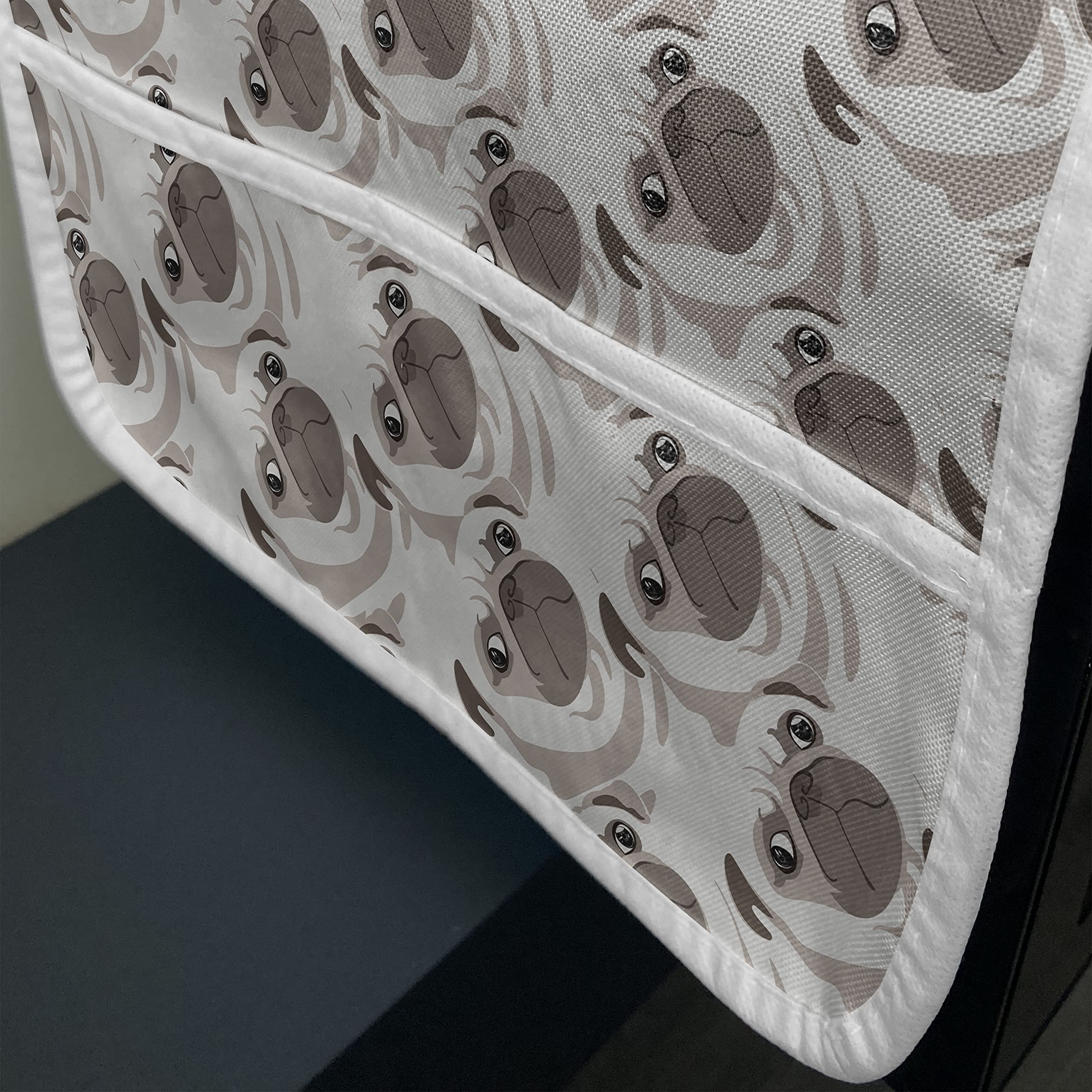Ambesonne Microwave Oven Cover with Pockets - Water Resistant Pug Dog Meme Design, 36
