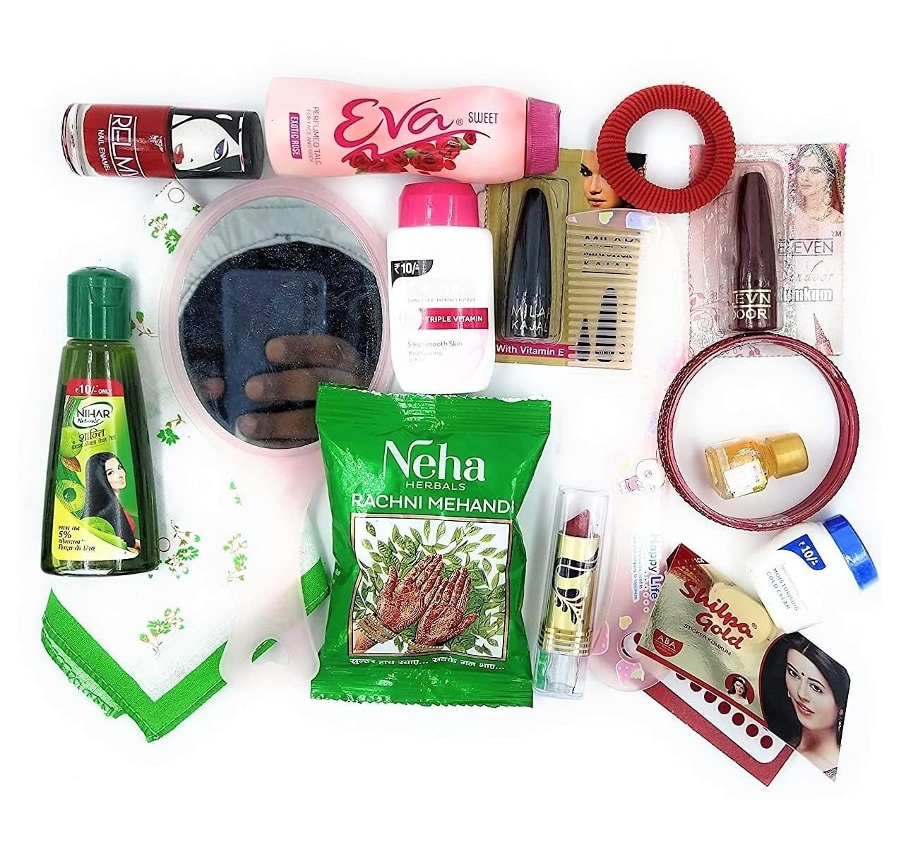 16-Piece Bridal Makeup Kit (Solah Shringar) - Complete Wedding Jewelry & Cosmetics Set for Indian Brides | Multicolor Makeup Accessories for Traditional Ceremonies, Mehndi & Wedding Day Glam