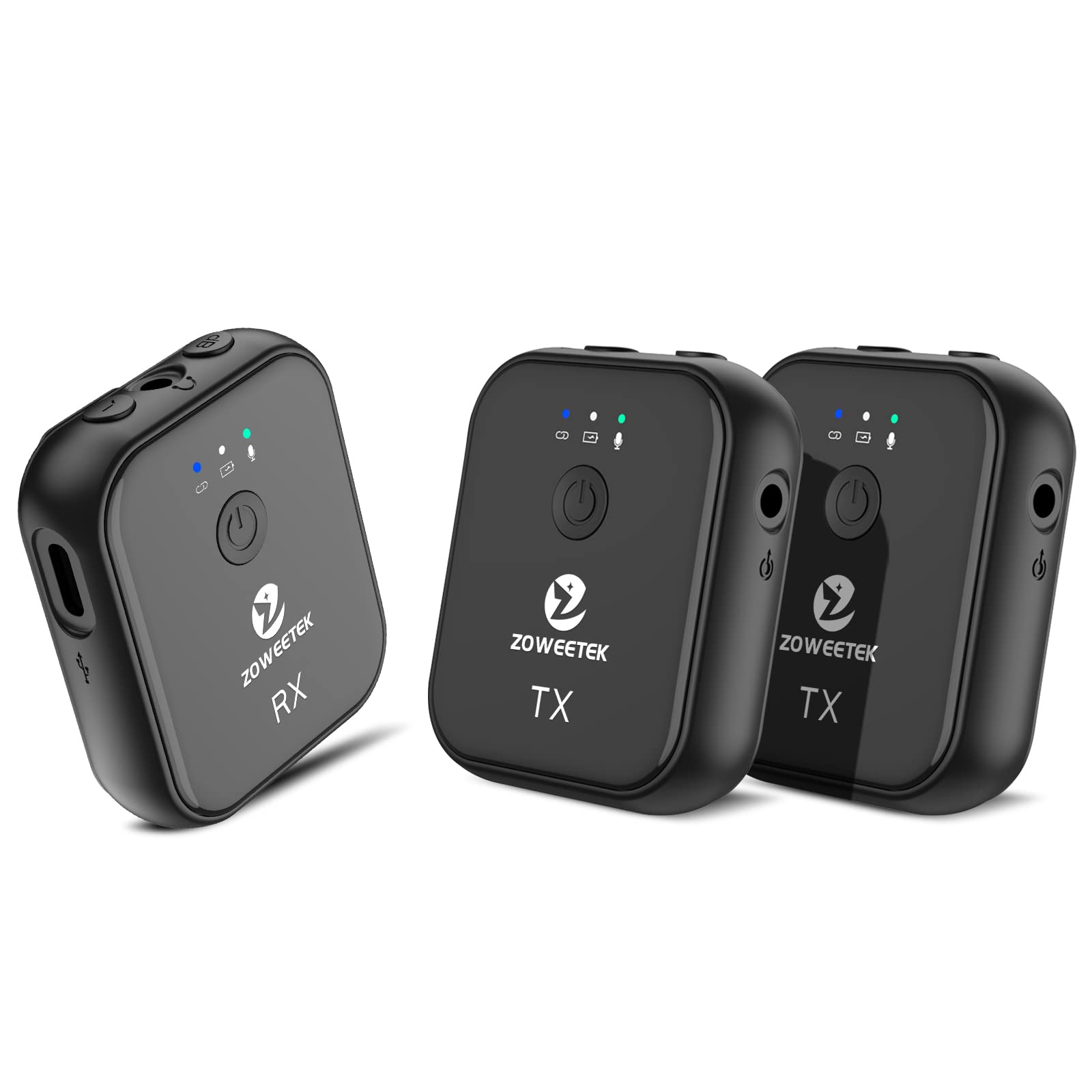 ZOWEETEK Dual-Channel Wireless Lavalier Microphone System for iPhone, Android, Camera, DSLR - Perfect for Recording, Interviews, Vlogging, YouTube & Live Streaming - Ideal for Podcasters, Content Creators and Conference Speakers