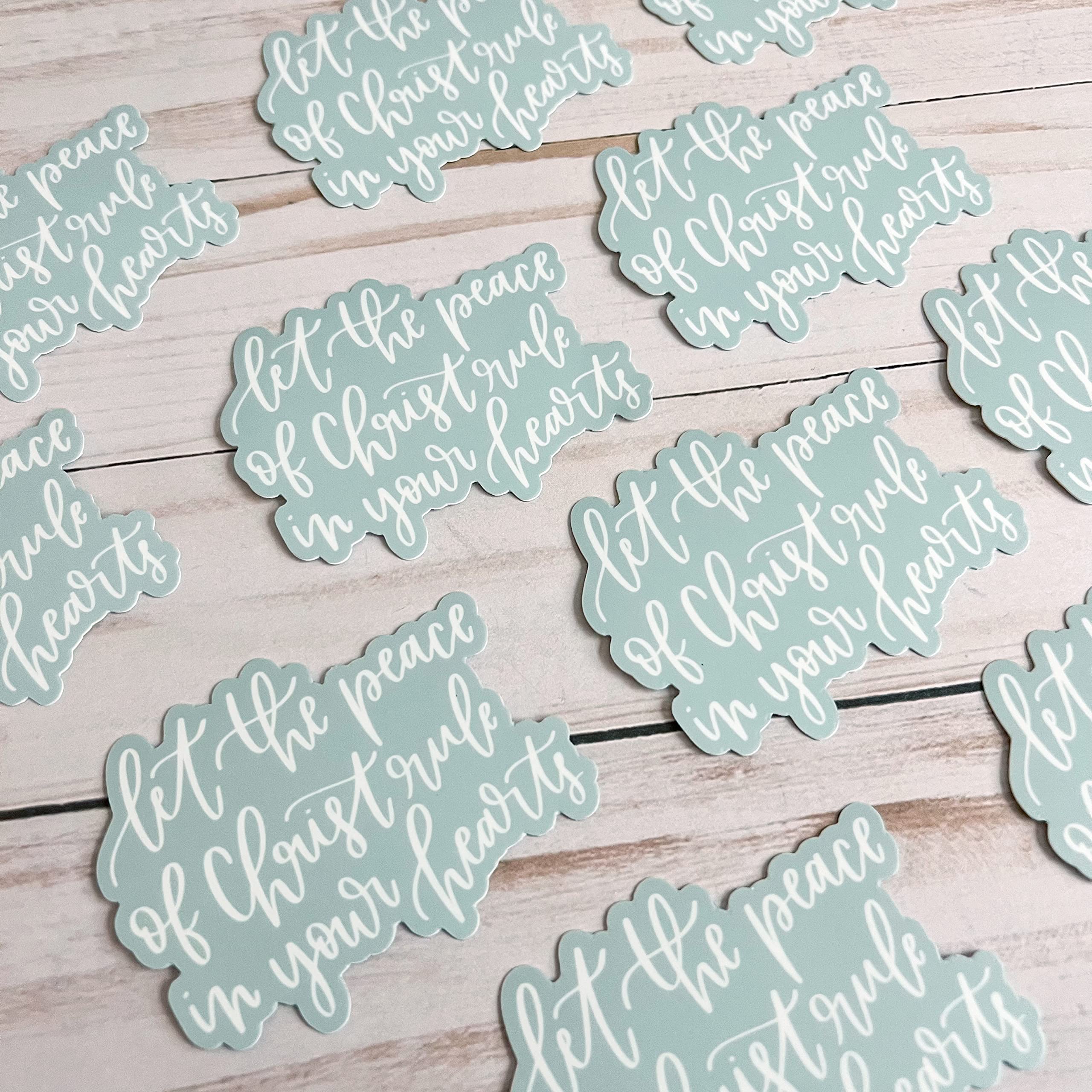 Christian Faith Stickers - Bible Verse Quote Decals with Scripture About God & Jesus | Religious Stickers for Journals, Water Bottles, Laptops | Includes Colossians 3:15 & Peace of Christ by SwayGirls