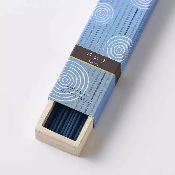 Premium Kousaido Sweet Vanilla Incense Sticks - 40 Count in Elegant Wooden Box | Long-Lasting Aromatherapy for Meditation, Yoga & Home Relaxation