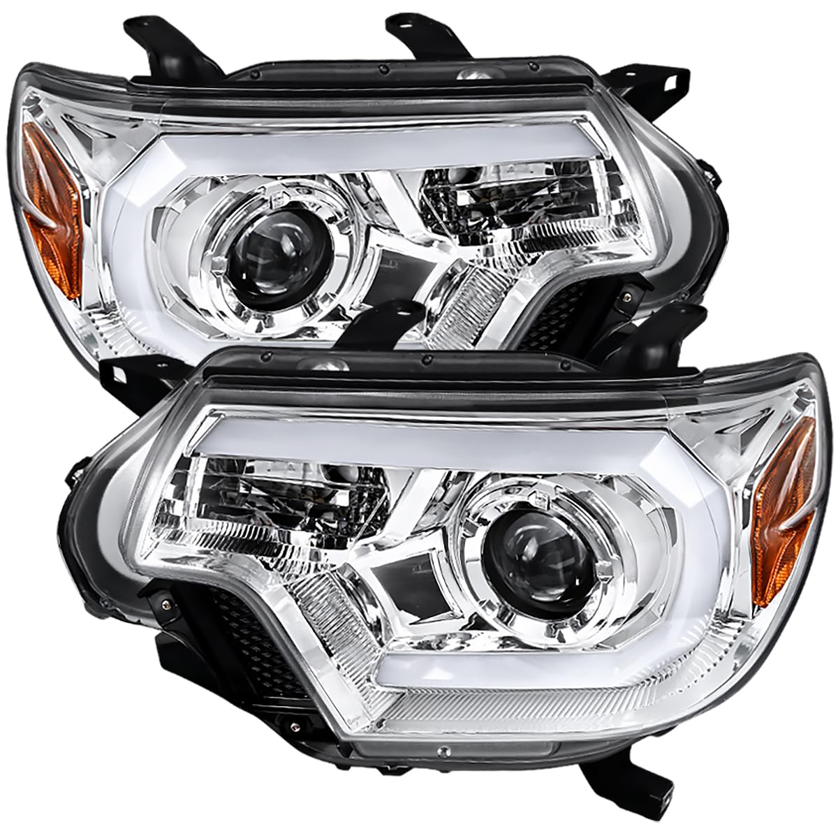 Toyota Tacoma 2012-2015 LED DRL Projector Headlights - Clear Lens Light Bar for Enhanced Visibility & Style | Perfect for Off-Roading, Night Driving & Custom Truck Upgrades