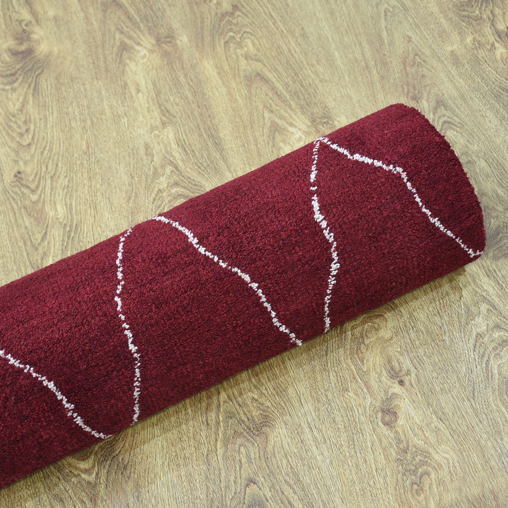 Hand Knotted Cube Design Area Rug - Soft & Durable for Living Room, Bedroom, or Office Decor
