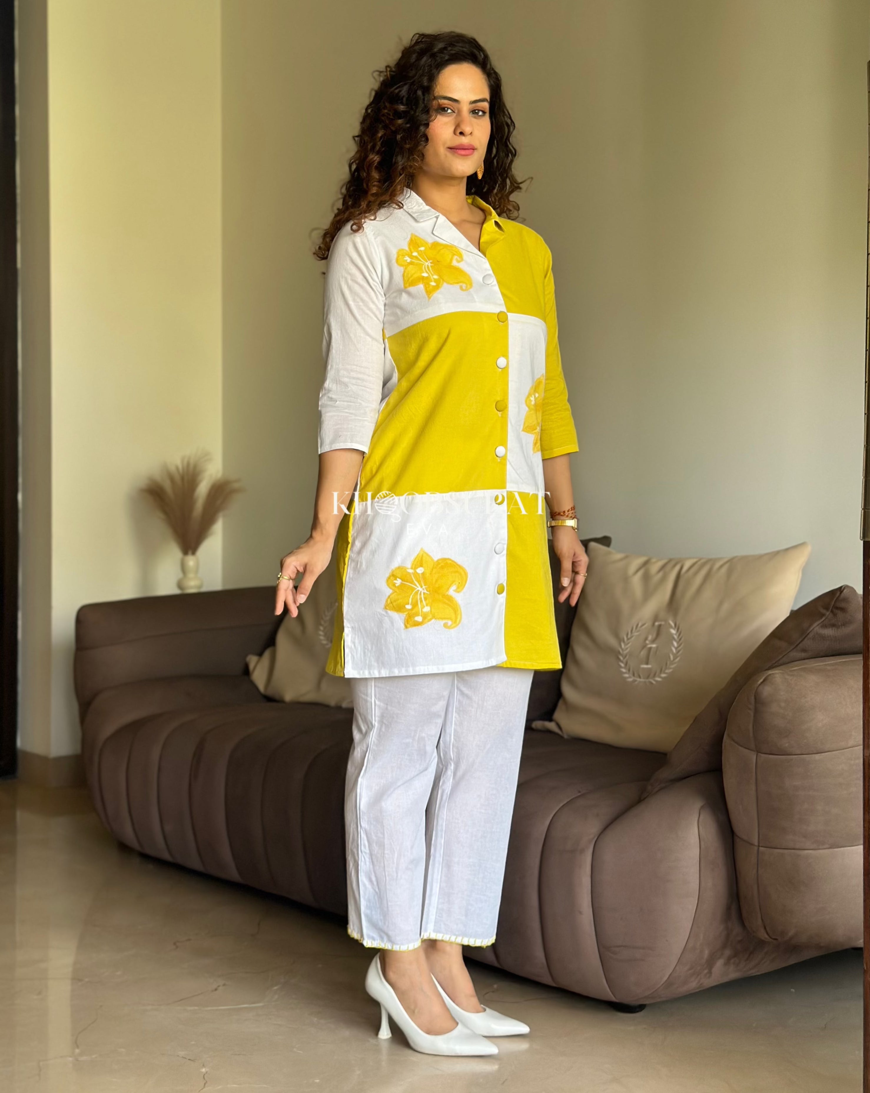 Stylish Summer Yellow CoOrd Set for Women - Trendy Matching Outfit for Beach, Vacation & Casual Wear
