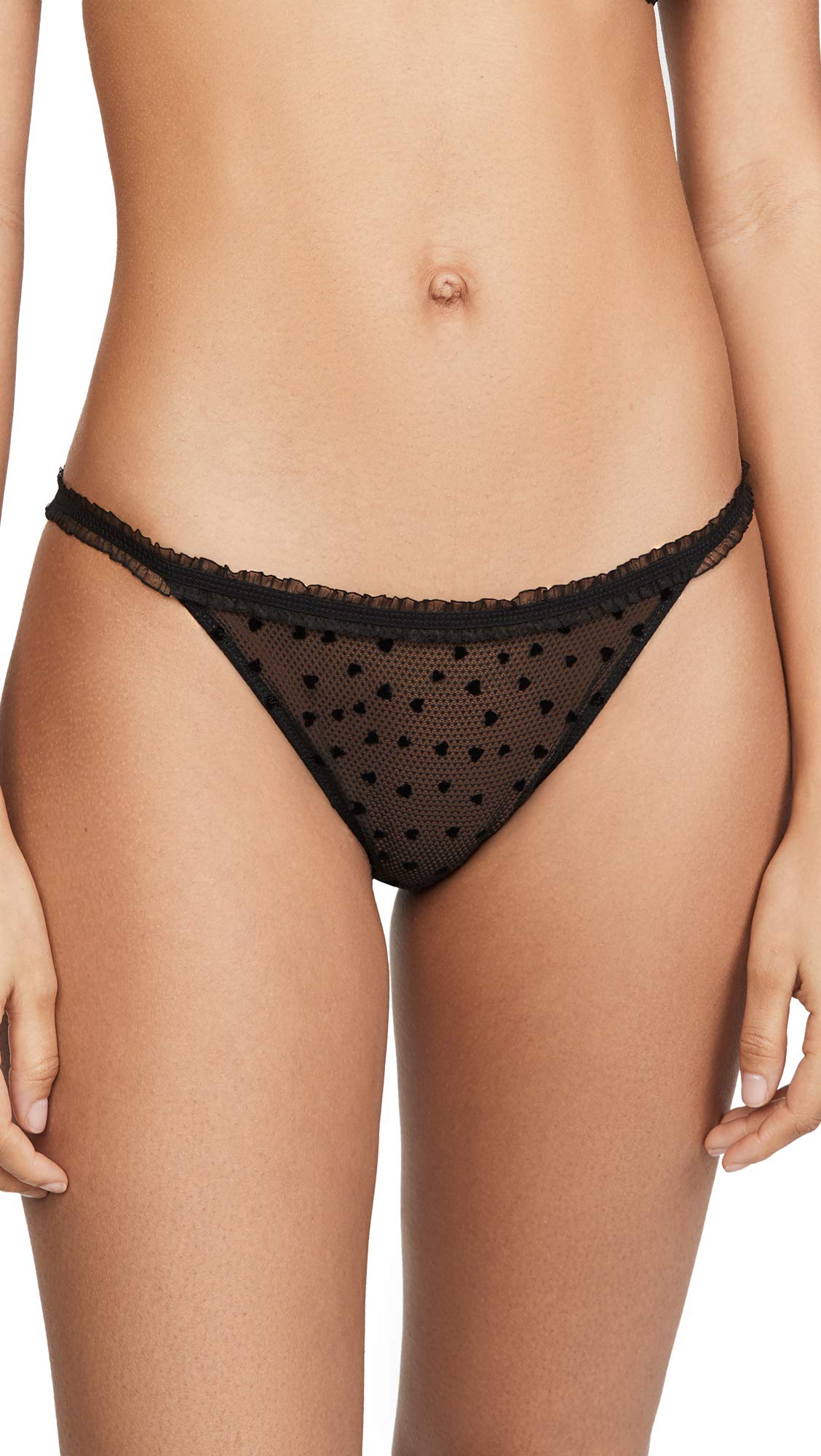 Calvin Klein Women's Flocked Hearts String Bikini Underwear - Sexy Lingerie for Valentine's Day, Date Night & Special Occasions