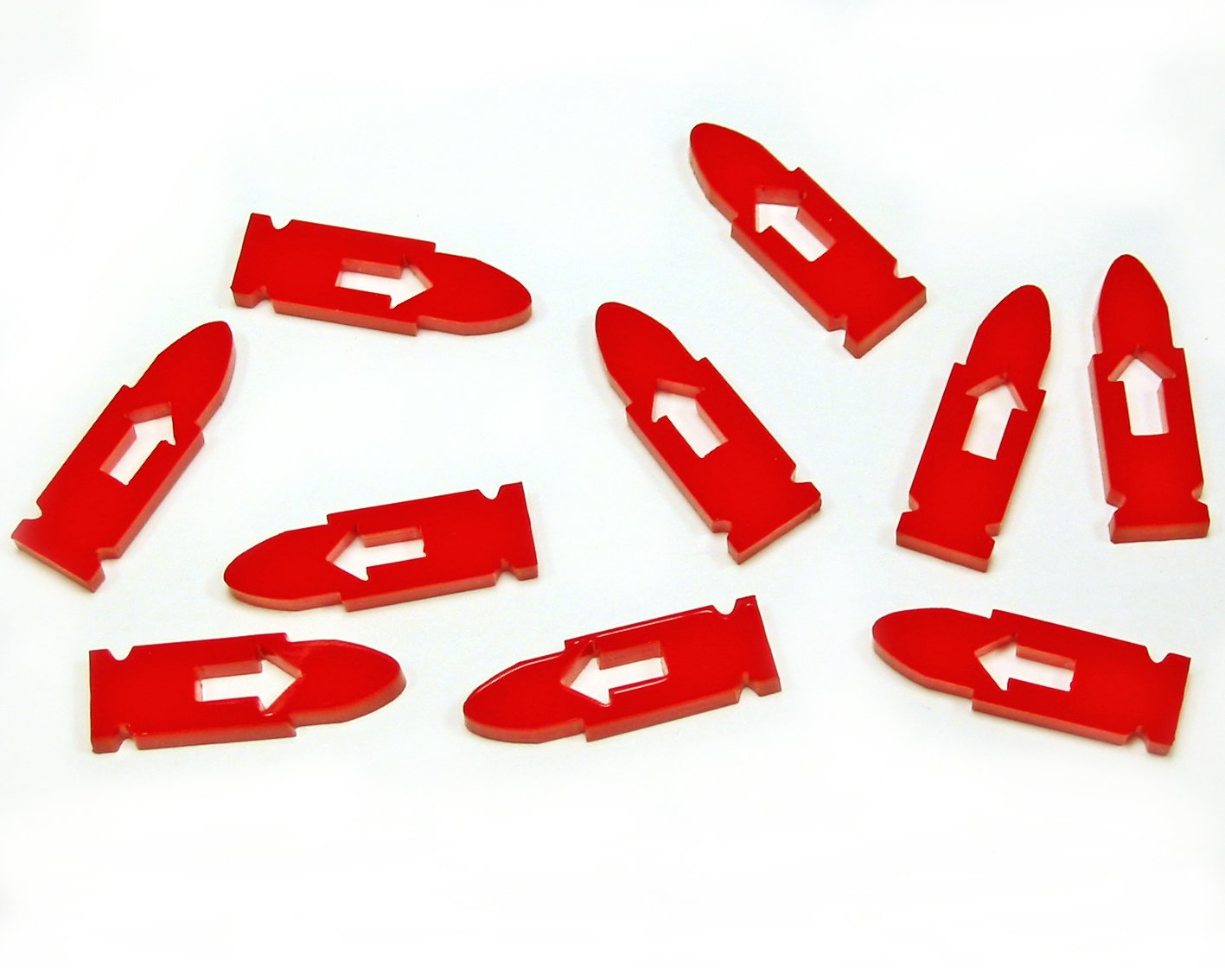 LITKO Red Bullet Arrow Tokens - Pack of 10 | RPG Board Game Accessories for Dungeons & Dragons, Pathfinder, Warhammer