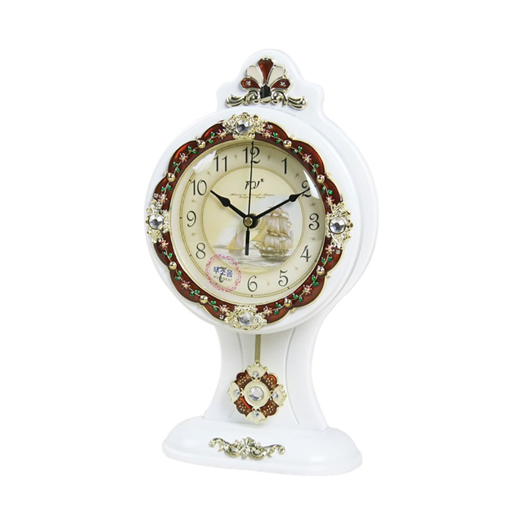 Vintage Wooden Quartz Mantel Clock - Retro Desk & Shelf Clock for Living Room, Office, Bedroom - Decorative Home & Wall Clock for Mantelpiece, Bookshelf, or Nightstand