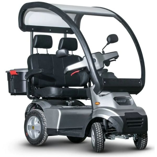 AFIKIM Afiscooter S4 Heavy Duty Mobility Scooter - Dual Seat Electric Scooter for Adults - Ideal for Outdoor & Indoor Use, Shopping, Travel & Daily Commuting