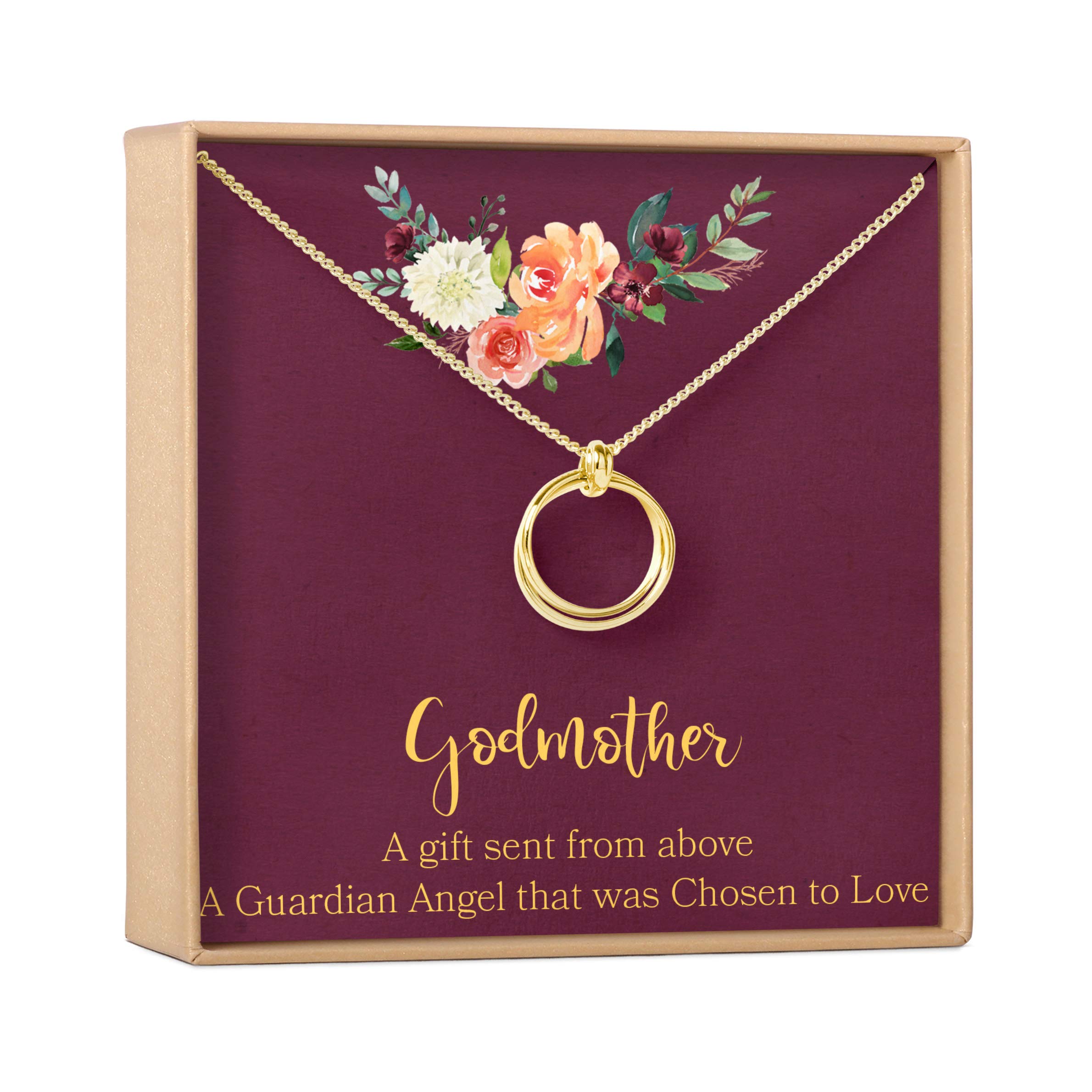 Godmother Necklace - Sterling Silver Heart Pendant with Gift Box | Thoughtful Baptism, Christening, Mother's Day & Holiday Jewelry Gift for Women | Perfect for Godmothers, Grandmothers & Special Occasions