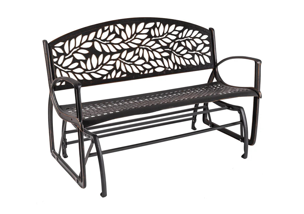 Outdoor Flora Glider Bench - Relaxing Garden Swing Chair for Patio, Porch & Backyard - Perfect for Lounging, Reading & Enjoying Nature