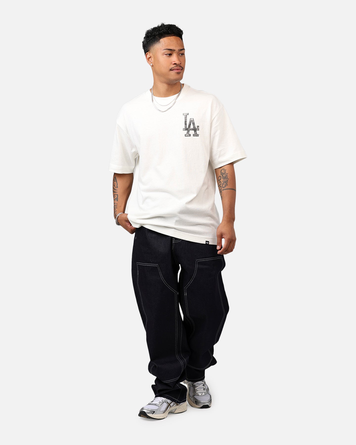 47 Brand Los Angeles Dodgers MLB Trophy Case Premium T-Shirt - Men's Baseball Fan Apparel - Soft Sandstone Cotton Tee - Perfect for Game Day & Casual Wear