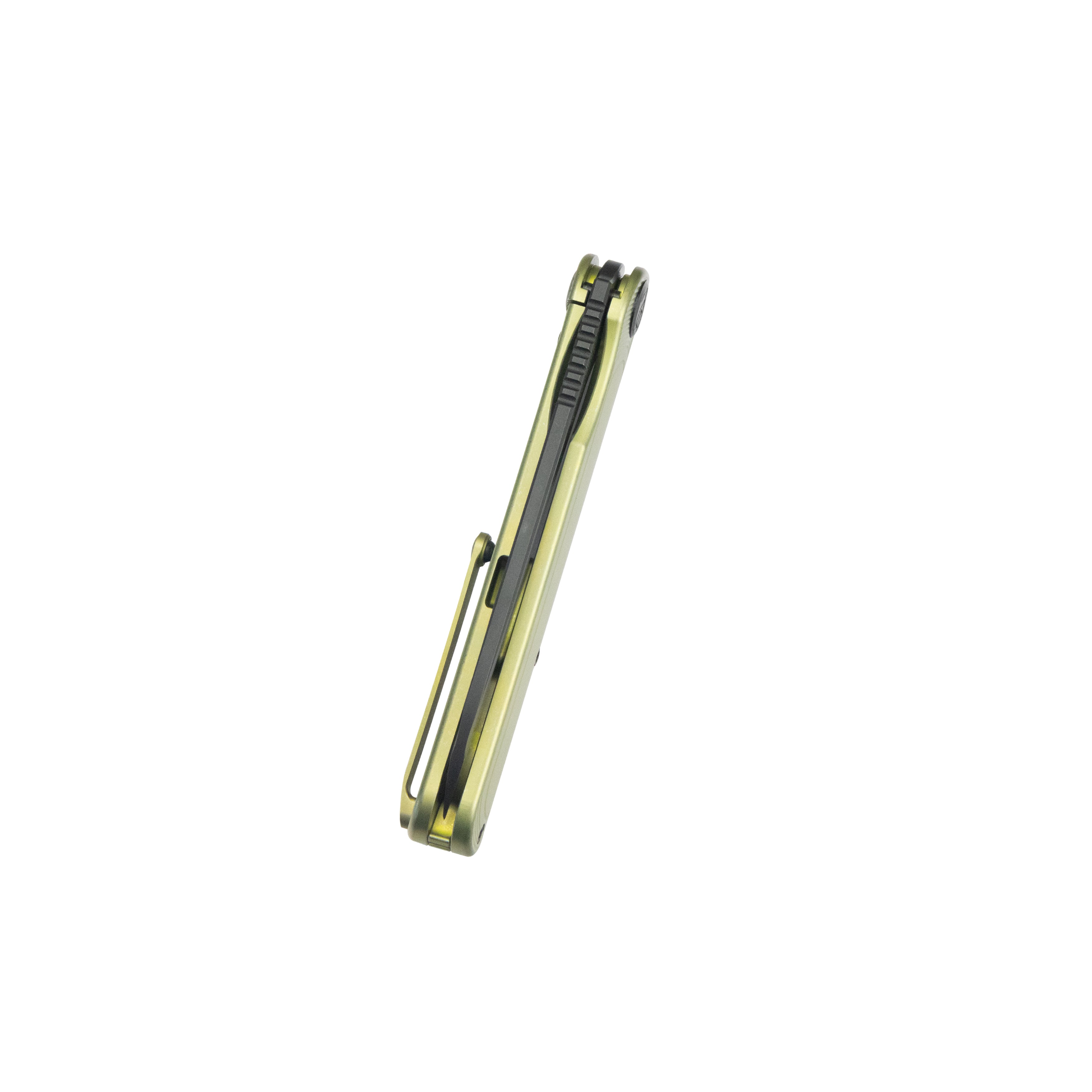 Premium Dandy Frame Lock Folding Pocket Knife - Anodized Gold Titanium Handle, 3.94