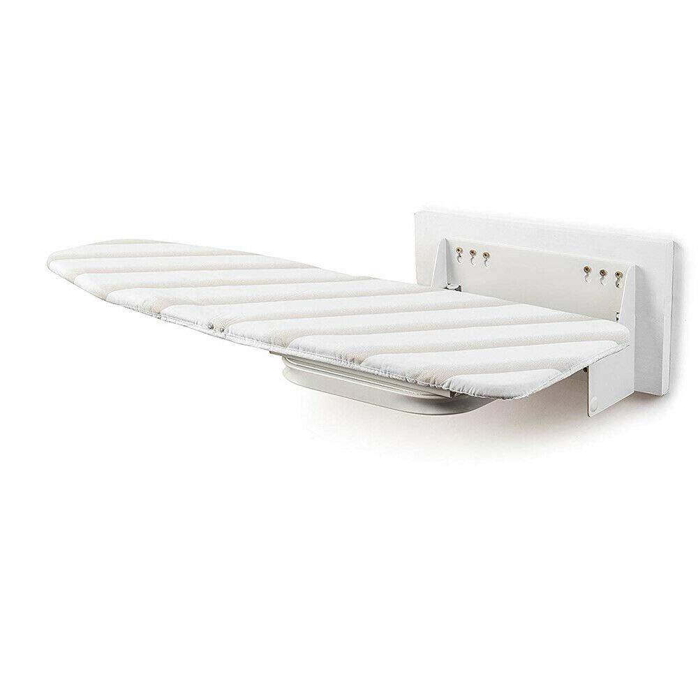 Gropyong Wall-Mounted Ironing Board - 180° Swivel Foldable Steam Iron Rest, Space Saving & Easy Install, Washable White Board for Laundry Room, Bedroom, or Small Apartment