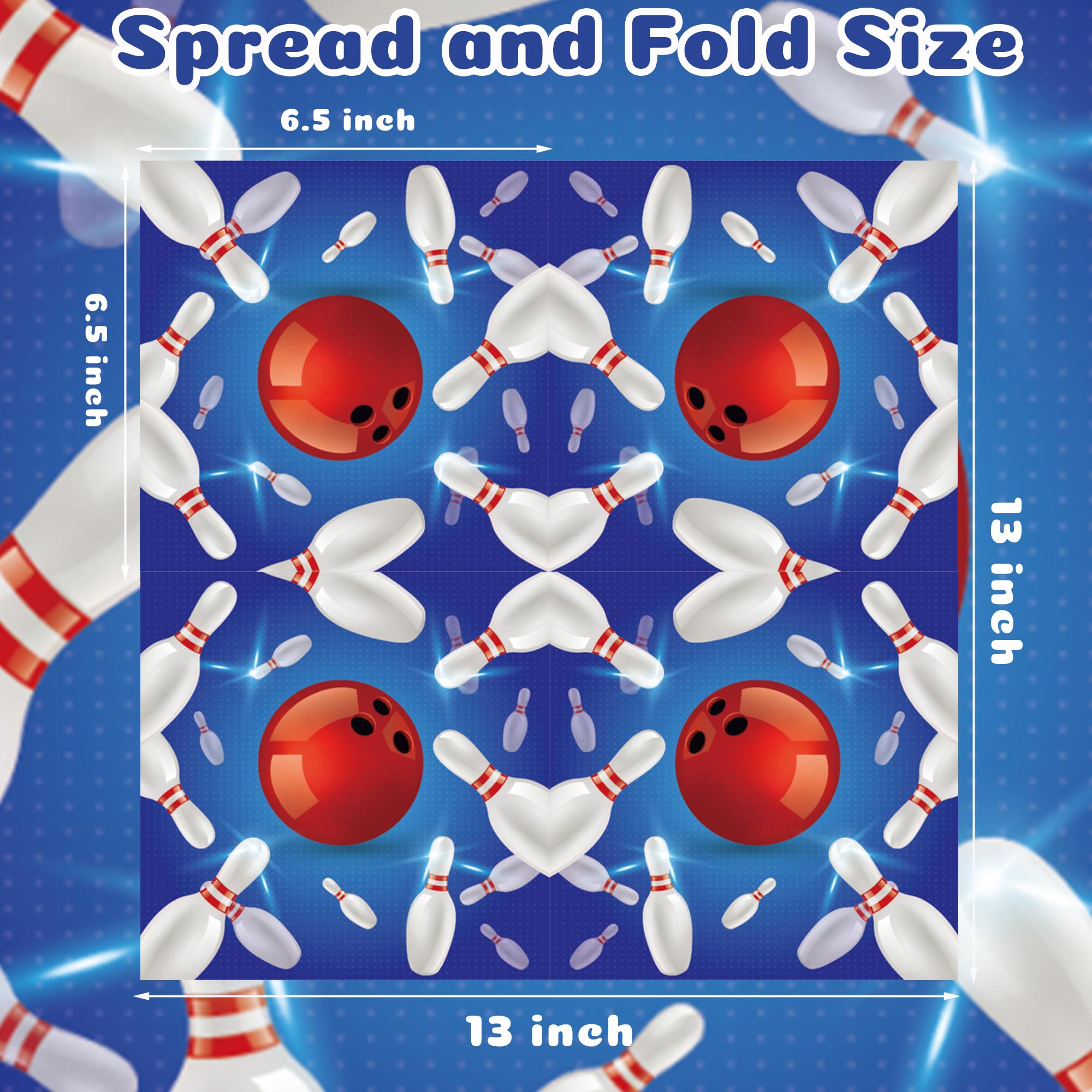 40PCS Bowling Themed Disposable Paper Napkins for Bowling Party Decorations, Sports Baby Shower & Birthday Parties - Perfect for Game Nights and Themed Events