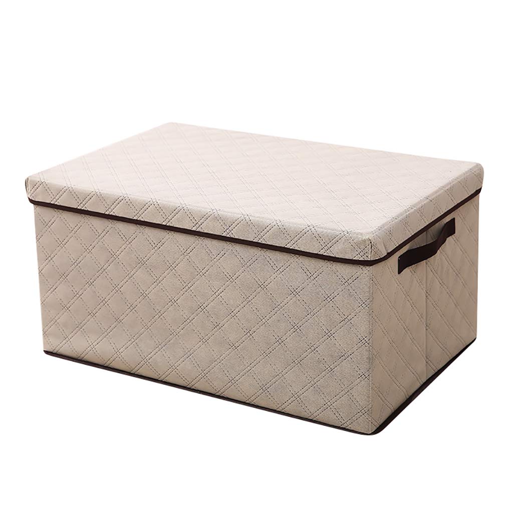 Foldable Fabric Storage Cube Bin - Breathable Collapsible Storage Box with Handles, Large Multi-Purpose Organizer for Closet, Bedroom, Home Organization (Beige, 50x40x30cm) - Perfect for Toys, Books, Blankets & Seasonal Storage