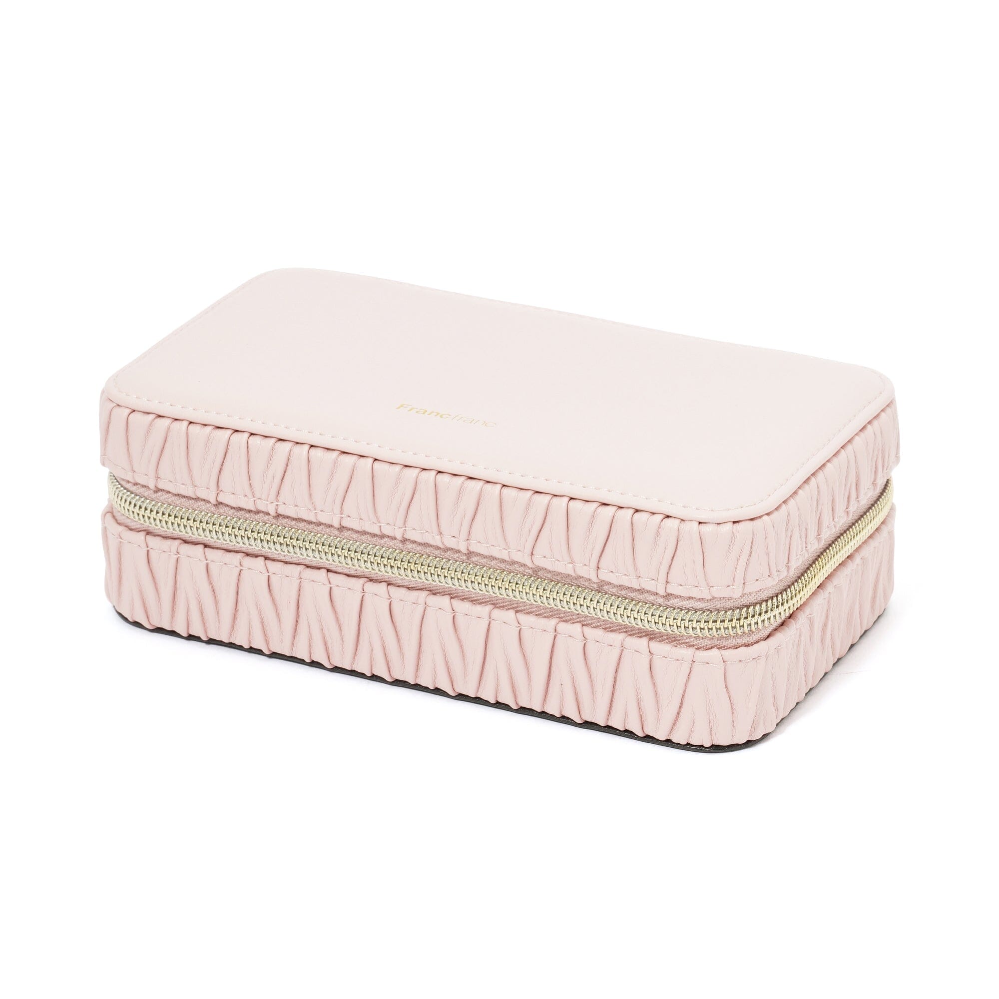 Elegant Embossed Travel Jewelry Box - Medium Size, Soft Pink - Perfect for Organizing Necklaces, Rings & Earrings on Trips