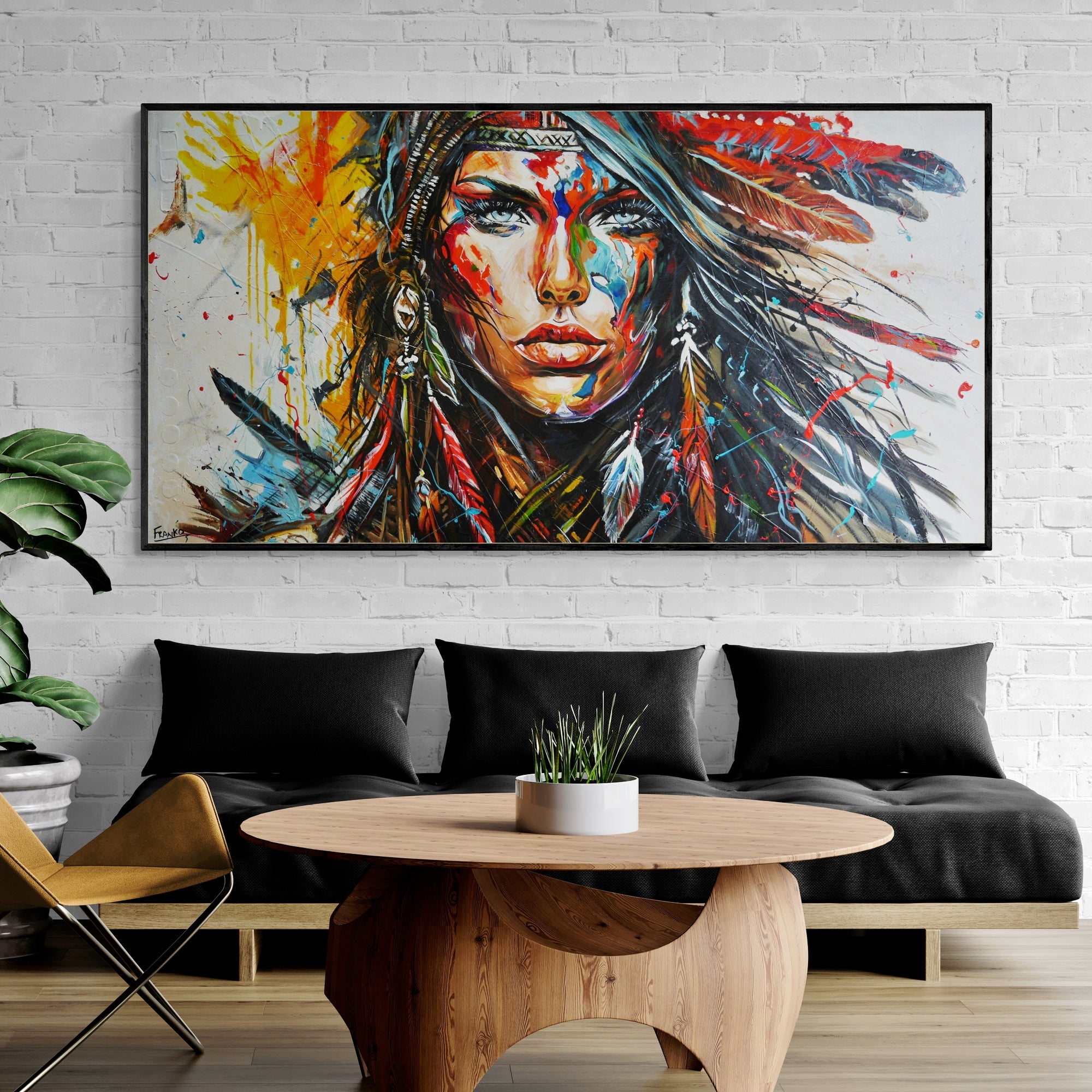 Chaha 190cm x 100cm Abstract Framed Textured Painting - Brave & Beautiful Modern Wall Art for Living Room, Bedroom, Office Decor
