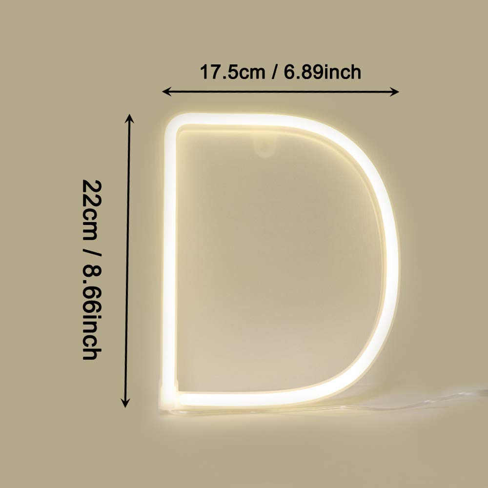 Custom LED Neon Sign - Warm White Alphabet Wall Art for Home, Wedding, Birthday & Christmas Decor | Perfect for Bar, Club & Party Lighting | Energy-Saving Dimmable Night Light